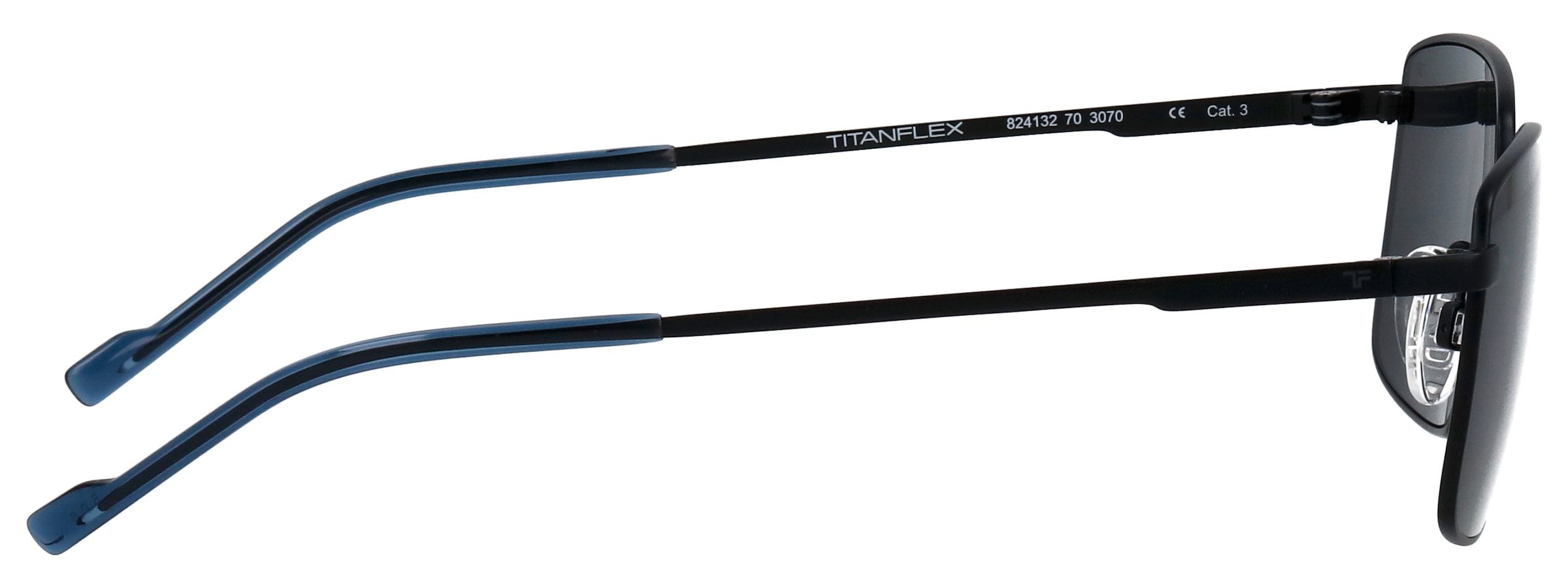 TITANflex Sonnenbrille »Modell 824132« Form Karree/Eckig, Logoschriftzug auf Bügel, Titanflexfassung