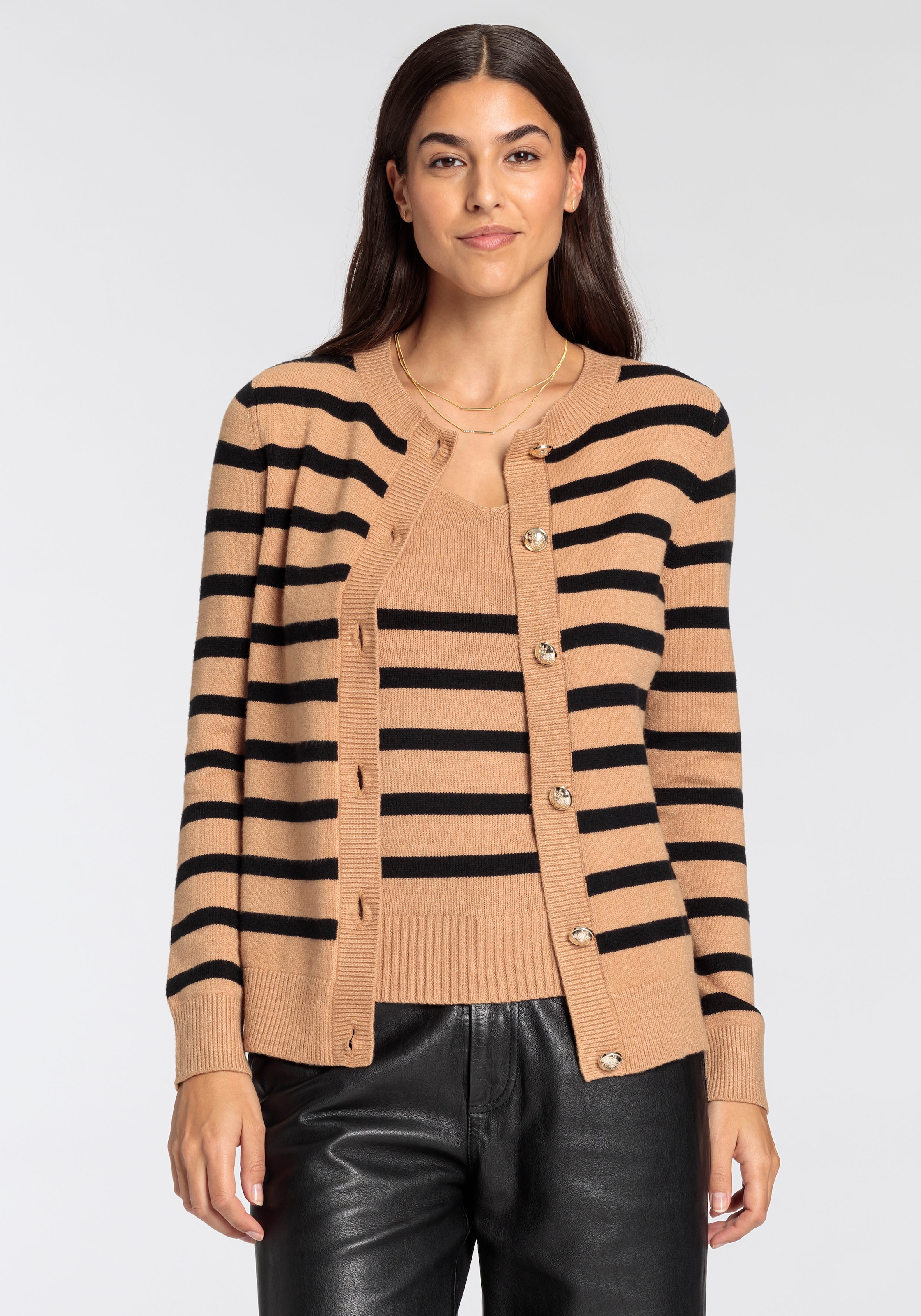 HECHTER PARIS Strickjacke, mit Kontraststreifen - NEUE KOLLEKTION