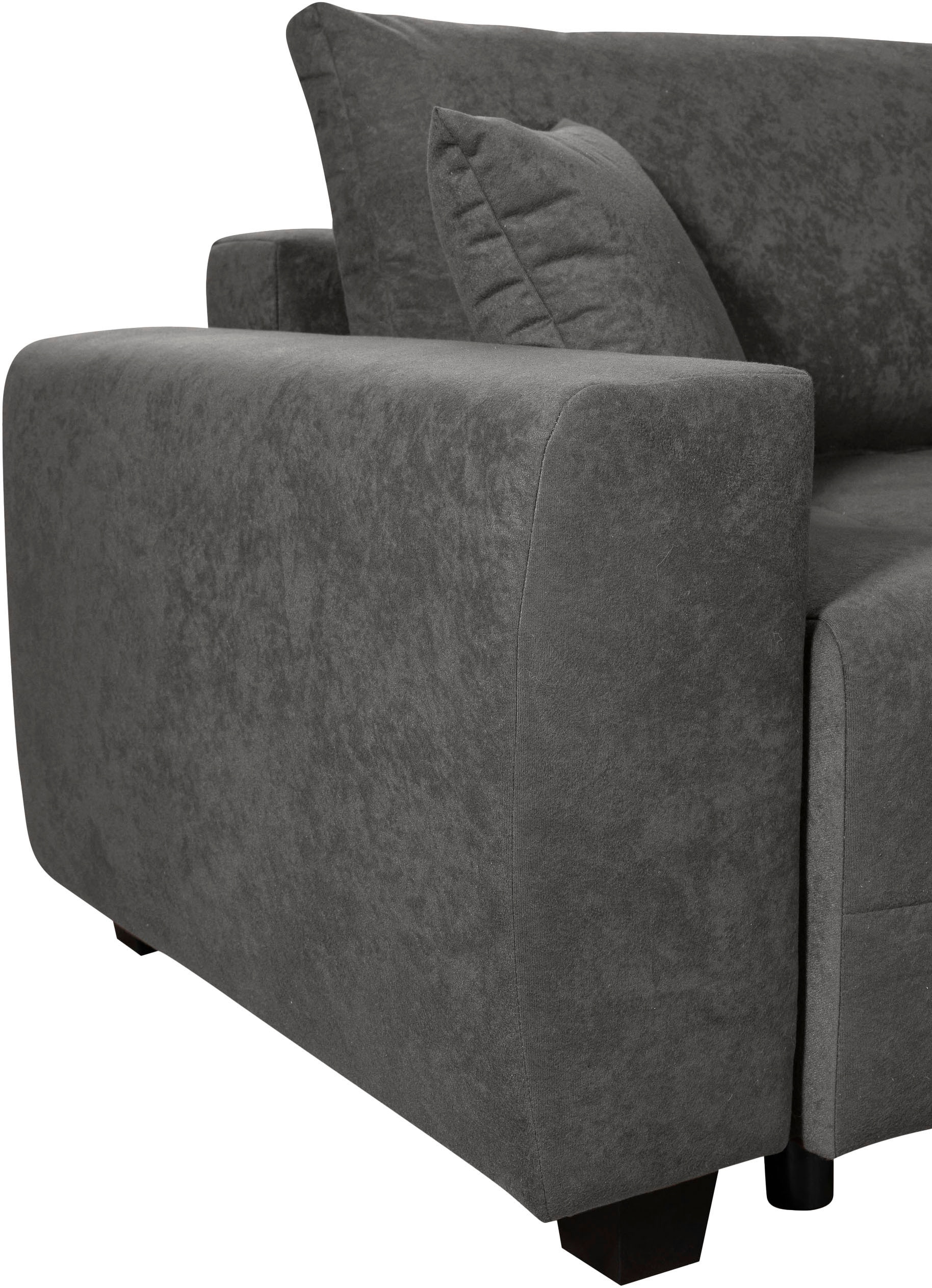 OTTO home Ecksofa »Bella Couch L-Form, B: 234 cm, Zierkissen inklusive« optional Schlaffunktion & Bettkasten, Wohnkomfort