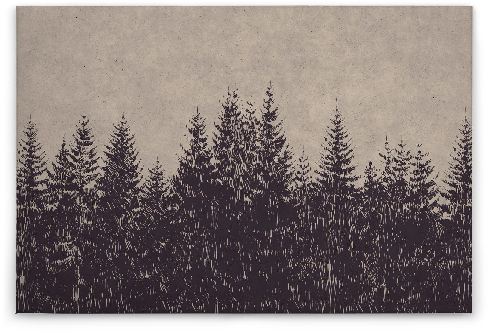 A.S. Création Leinwandbild »black forest«, Kunst-Wald-Kinder, (1 St.), Wald Bild Keilrahmen Leinwand-Bild Wohnzimmer modern Wandbild Kinder