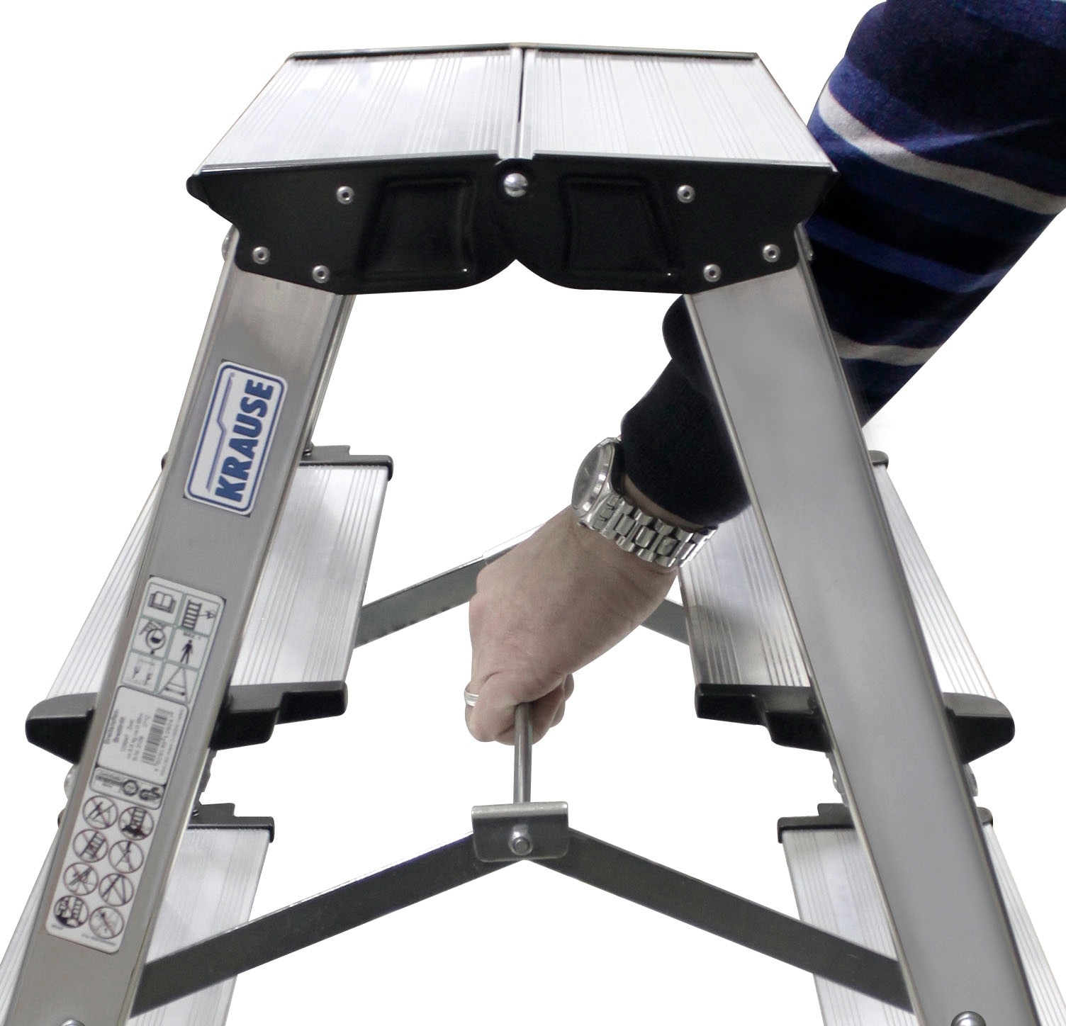 KRAUSE Klapptritt »Treppo«, Aluminium, 2x3 Stufen, Arbeitshöhe ca. 265 cm