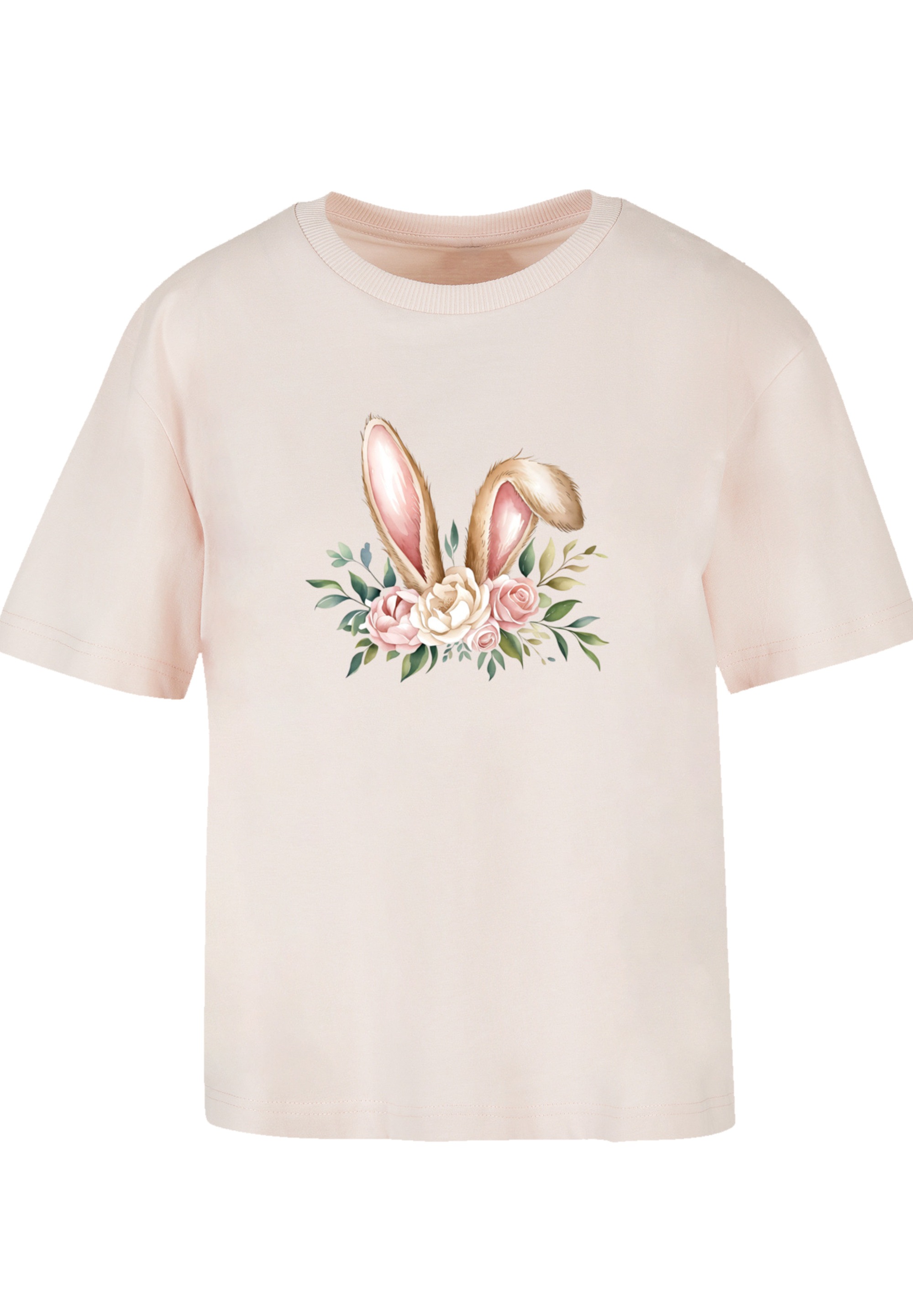 F4NT4STIC T-Shirt »Blumen Osterhasen Ohren Dekor«, Premium Qualität