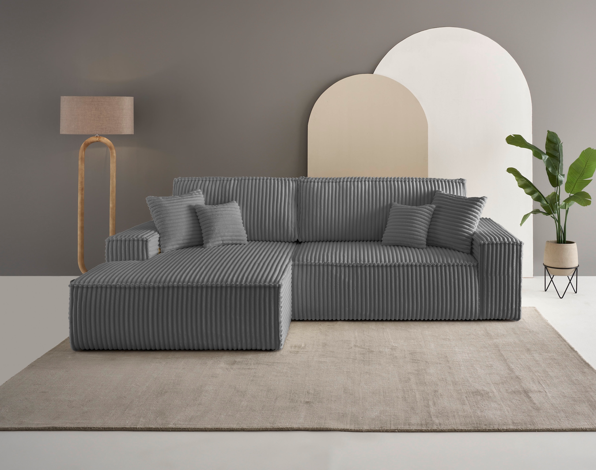 OTTO home Ecksofa "FINNLEY, L-Form 257 cm, Schlafsofa" mit Bettkasten, in B günstig online kaufen