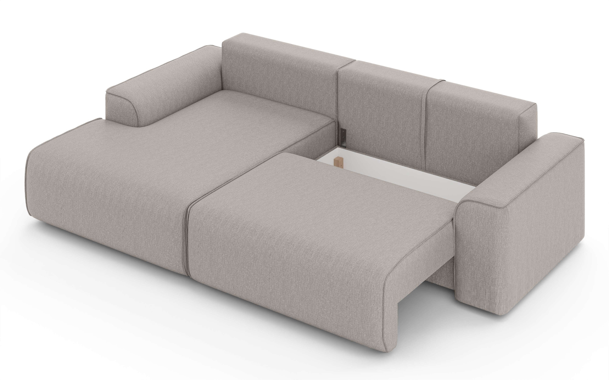 Home affaire Ecksofa »Santenay mit Bettfunktion und Bettkasten, Maße: B/T/H 266/164/90 cm«, L-Form mit Wellenfederung, Schlaffläche: 140x213 cm, auch in Cord