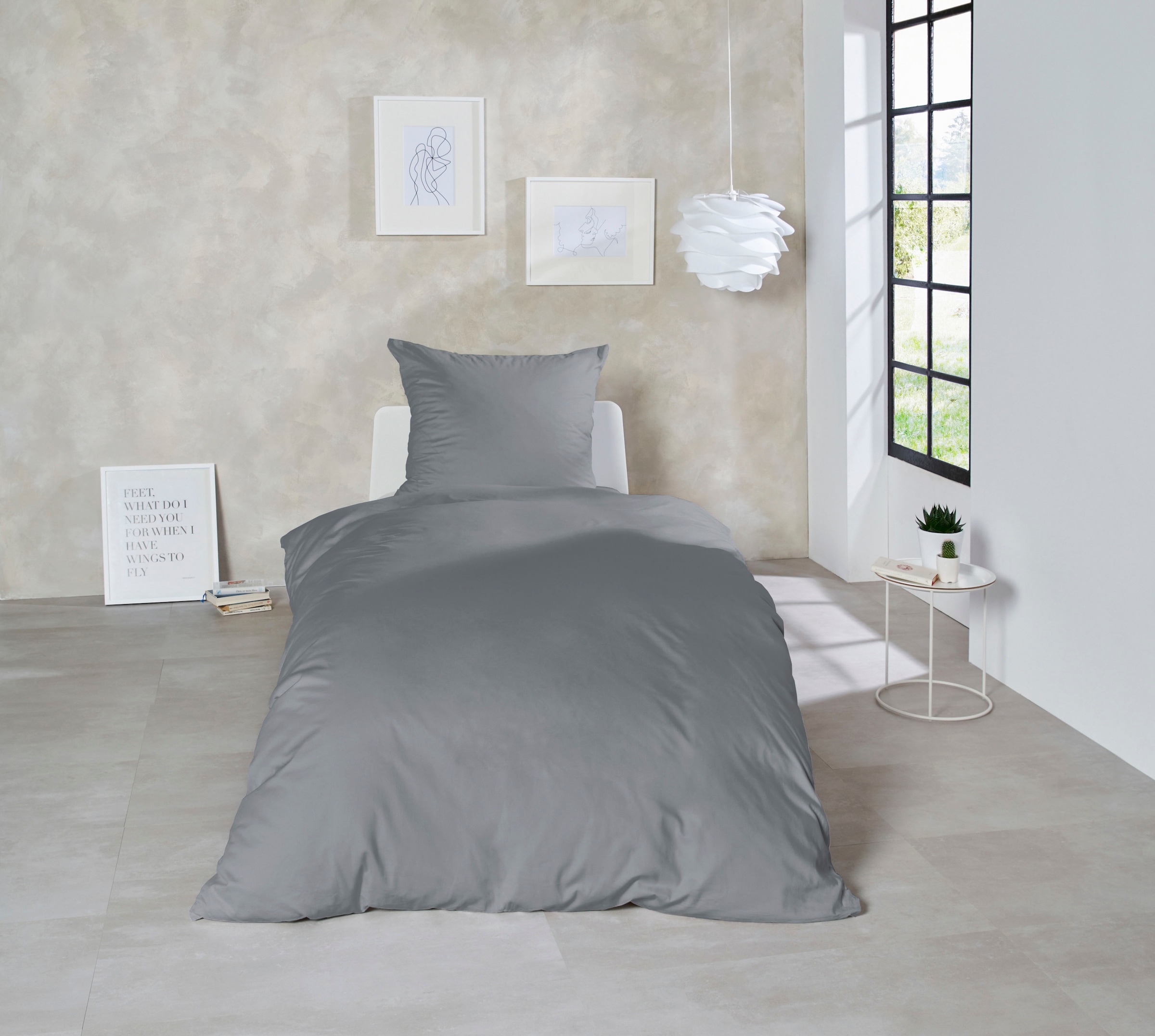 Primera Bettwäsche »Uni Luxus-Satin in Gr. 135x200, 155x220 oder 200x200 cm«, Bettwäsche aus Baumwolle, unifarbene Bettwäsche mit Reißverschluss