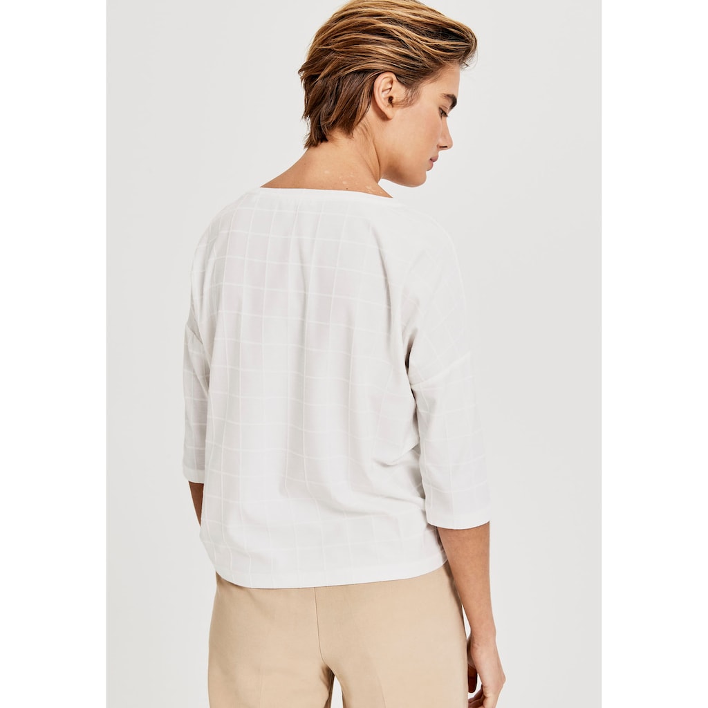 OPUS 3/4-Arm-Shirt, mit tonigem Karo-Muster