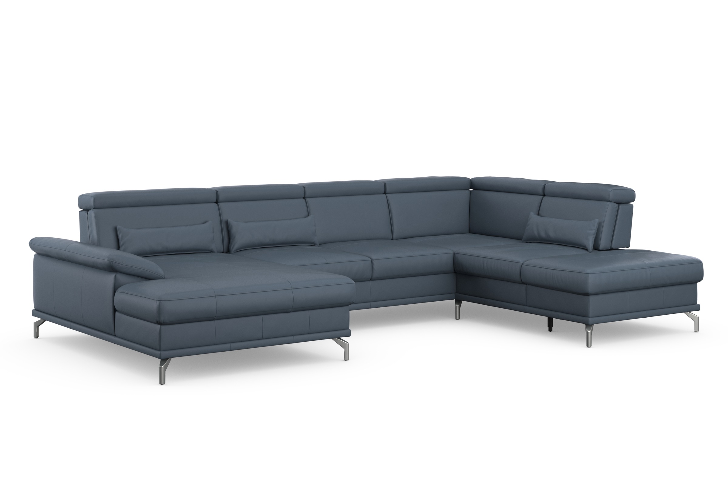 sit&more Wohnlandschaft »Cabrio U-Form, mit Sitztiefenverstellung, Arm- und Kopfteilverstellung«, 3 Nierenkissen, Federkern, optional Bettfunktion und Stauraum