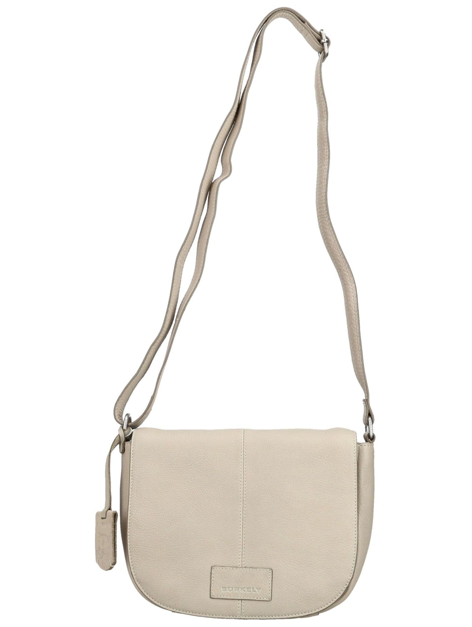 Umhängetasche BURKELY "BURKELY Taschen Leder", Damen, Gr. onesize, grau, Leder, Taschen Umhängetasche