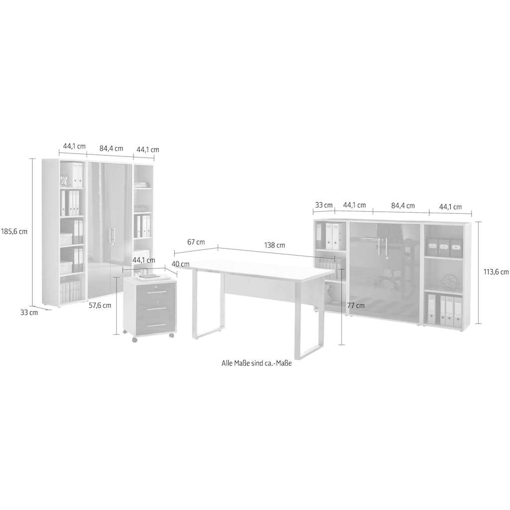 BMG Möbel Büro-Set »Tabor Mini Kombi 5«