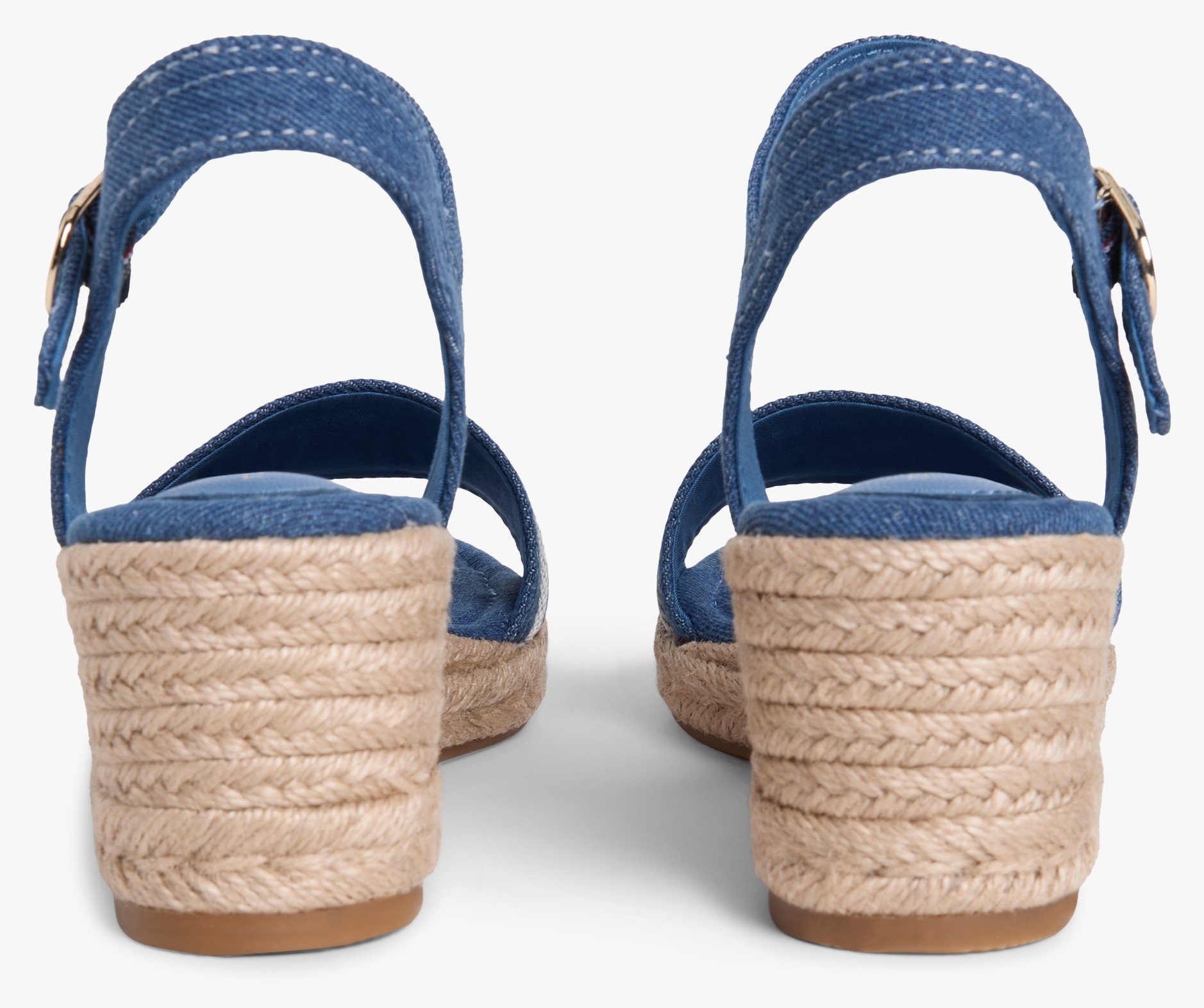Tommy Hilfiger Keilsandalette »MID WEDGE ESPAD WEBBING«  Sommerschuh, Riemchensandale mit Kontrastbesatz