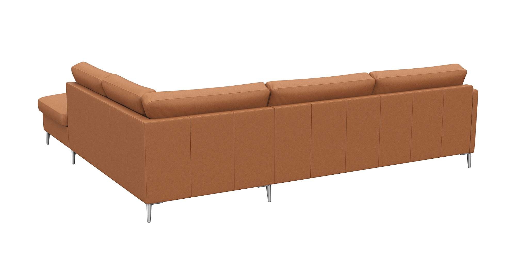 FLEXLUX Ecksofa »Fiore, L-Form, bequem und komfortabel durch hochwertigem Sitzaufbau«, schmale Armlehnen, Kaltschaum, Füße Alu