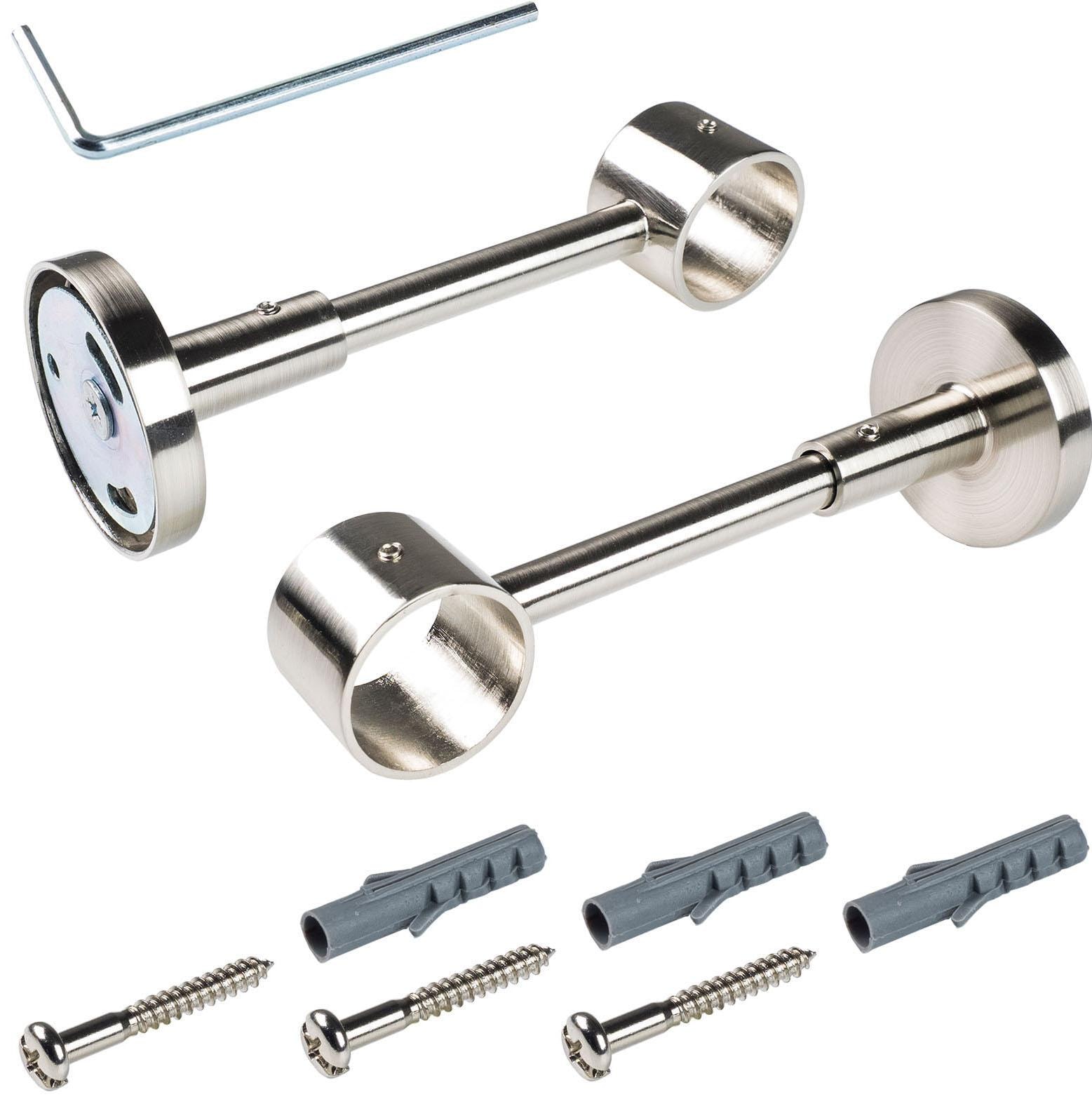 Liedeco Gardinenstange »Zylinder edelstahl-optik«, 1 läufig-läufig, Fixmaß
