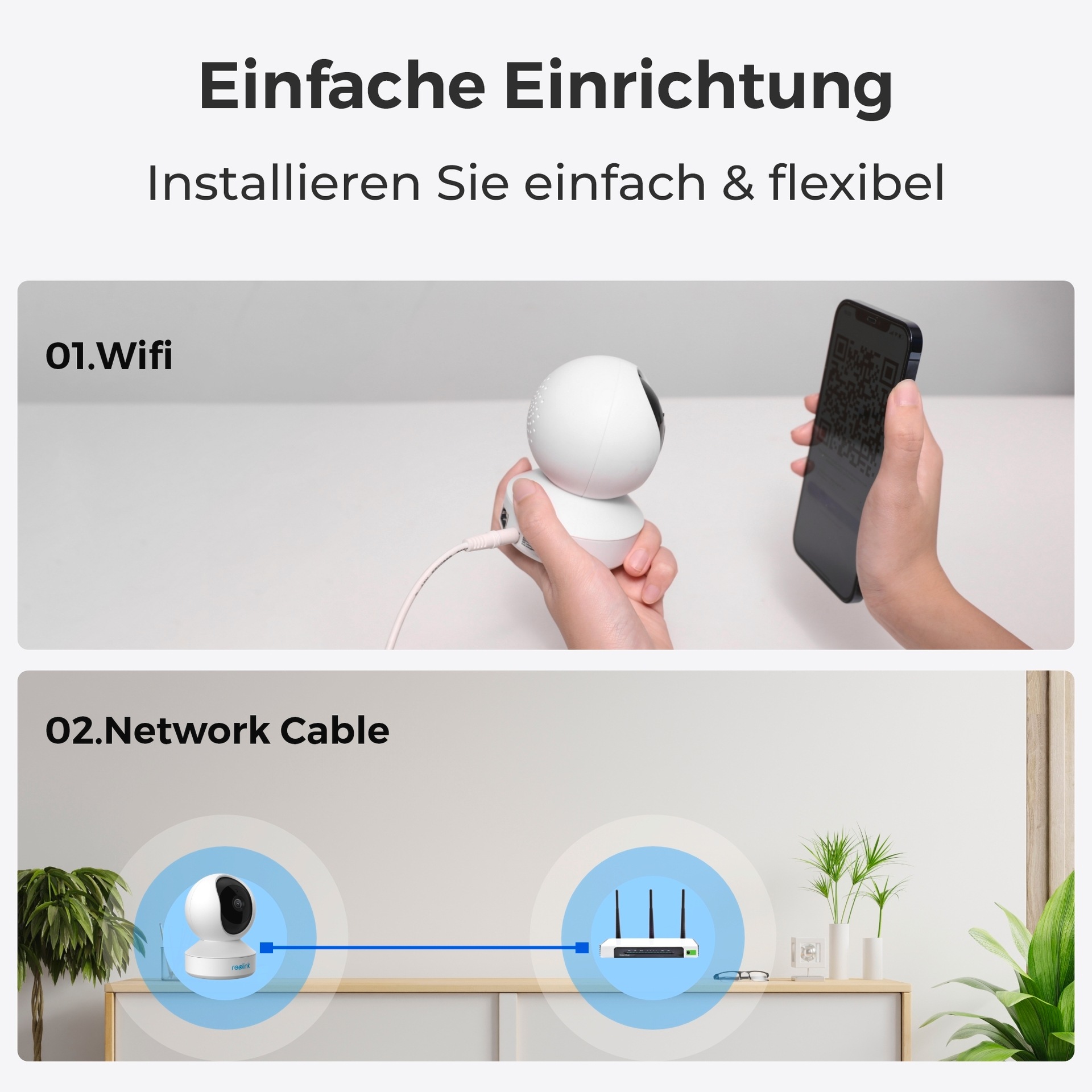 Reolink Überwachungskamera »Set 2x E Series E320 WiFi-Indoor«, Innenbereich