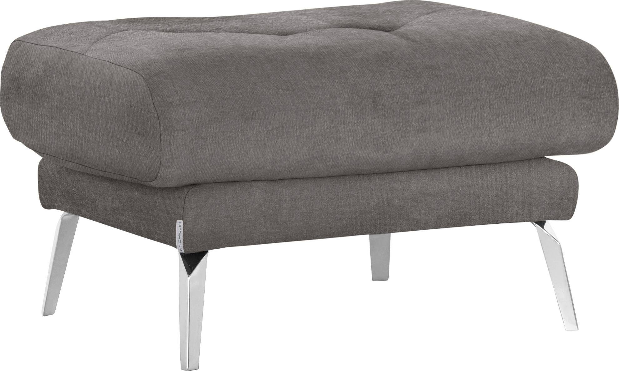 W.SCHILLIG Hocker "softy", mit dekorativer Heftung im Sitz, Füße Chrom glän günstig online kaufen