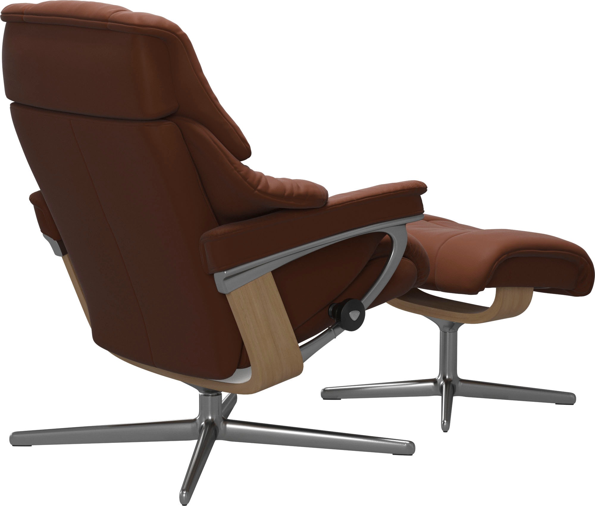 Stressless® Relaxsessel »Reno«, (Set, Relaxsessel mit Hocker), mit Hocker, mit Cross Base, Größe S, M & L, Holzakzent Eiche