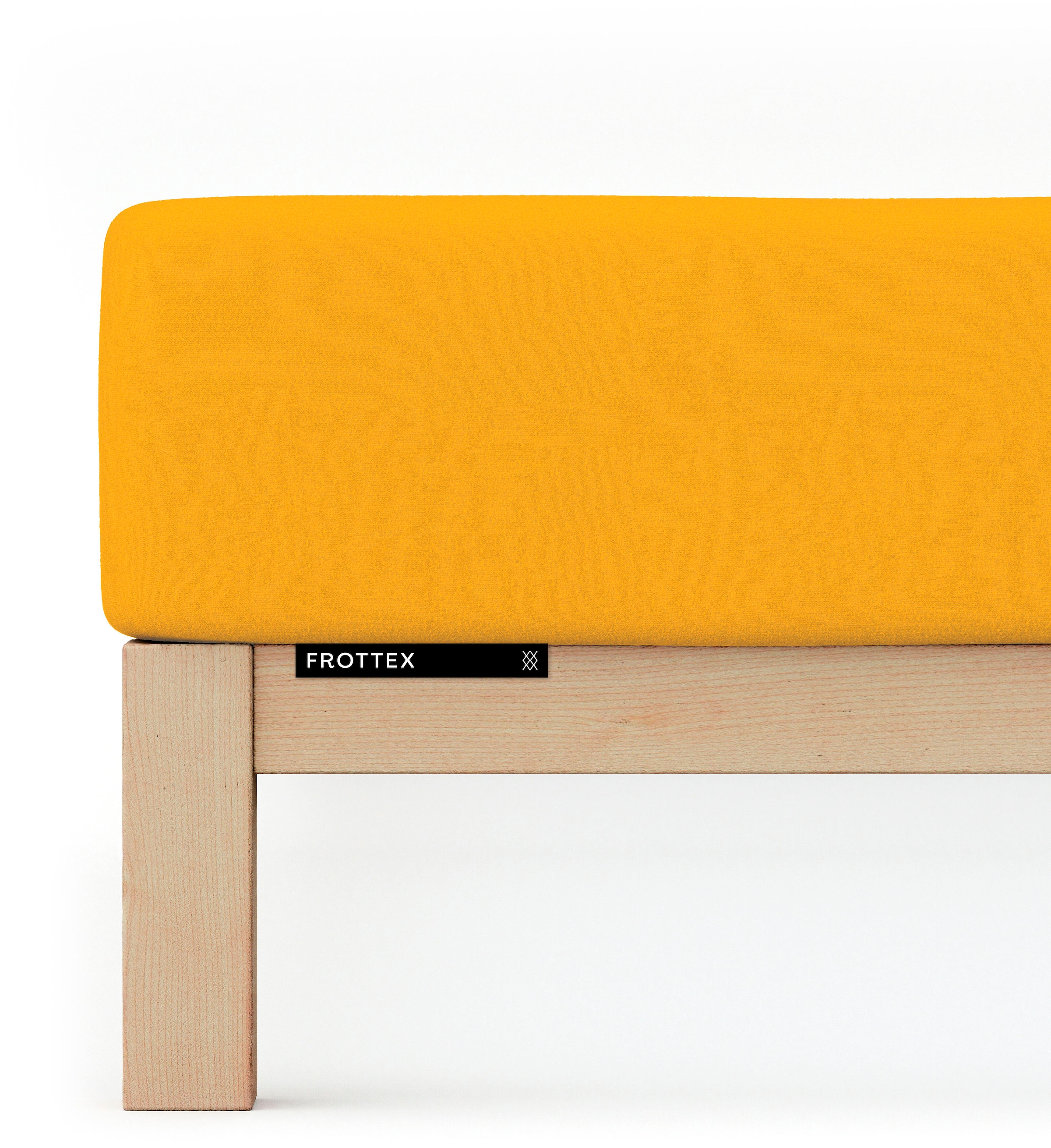 Bettlaken SCHLAFGUT, L:200cm, gelb, Frottee, Obermaterial: 75% Baumwolle, 25% Polyester, Bettlaken, "Frottex Spannbettlaken", MADE IN GREEN by