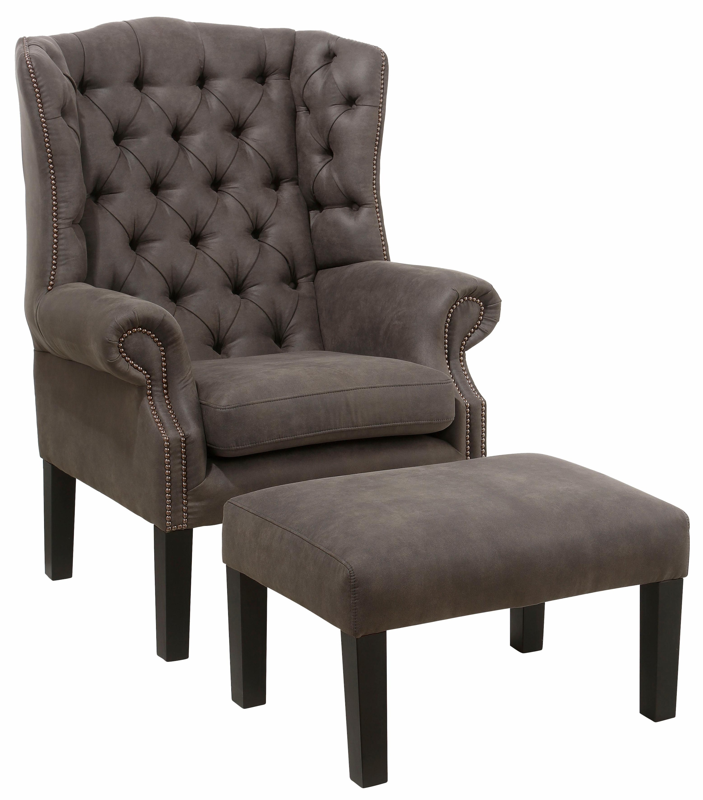 Home affaire Sessel »Bedford Ohrensessel Chesterfield«, mit aufwendiger Knopfheftung und geschwungenen Armlehnen