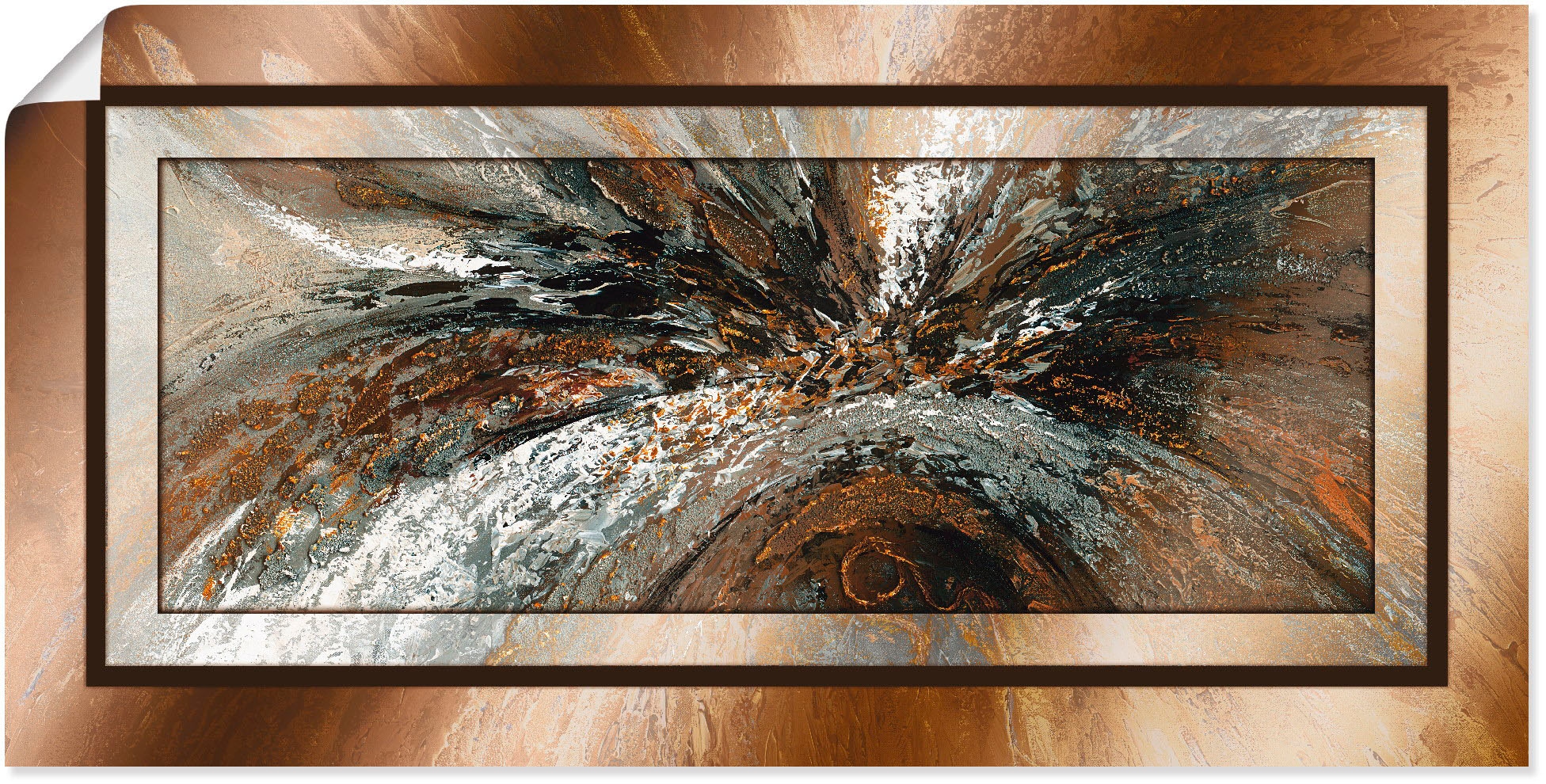 Artland Wandbild "Gold Abstrakt 1" Gegenstandslos 1 Stk. tlg. als Alubild, günstig online kaufen