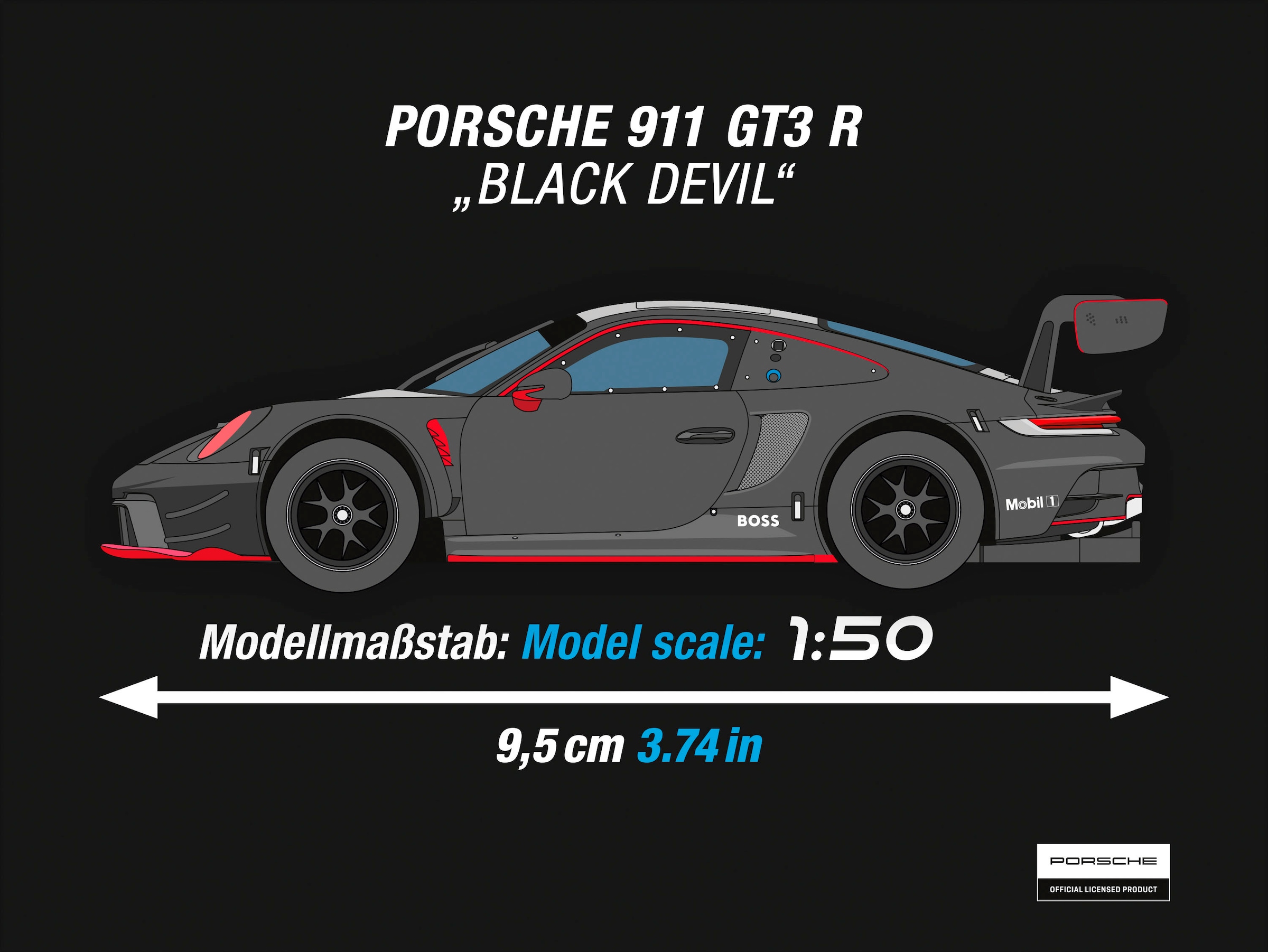 Carrera® Rennbahn-Auto »Carrera Hybrid, Porsche 911 GT3 R, Black Devil«