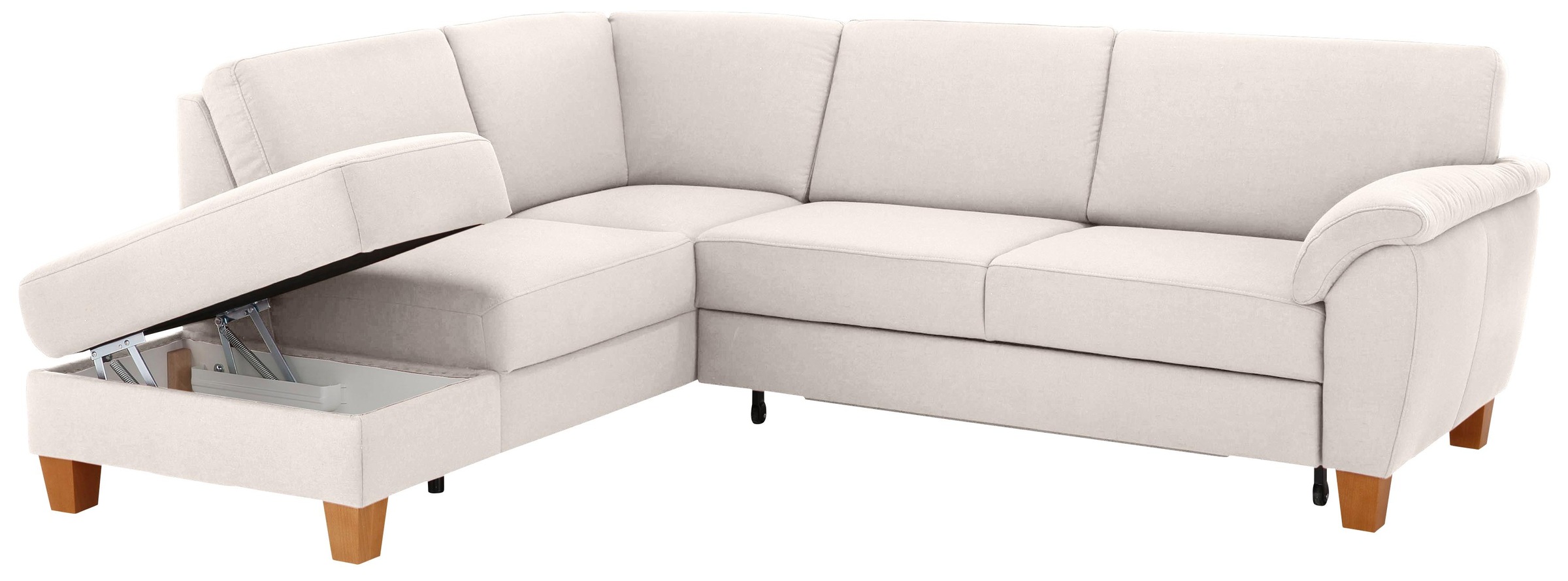 Thumbnail - Home affaire Ecksofa "Alta L-Form", mit Federkern und Kontrastnaht, Füße Buche eichefarben