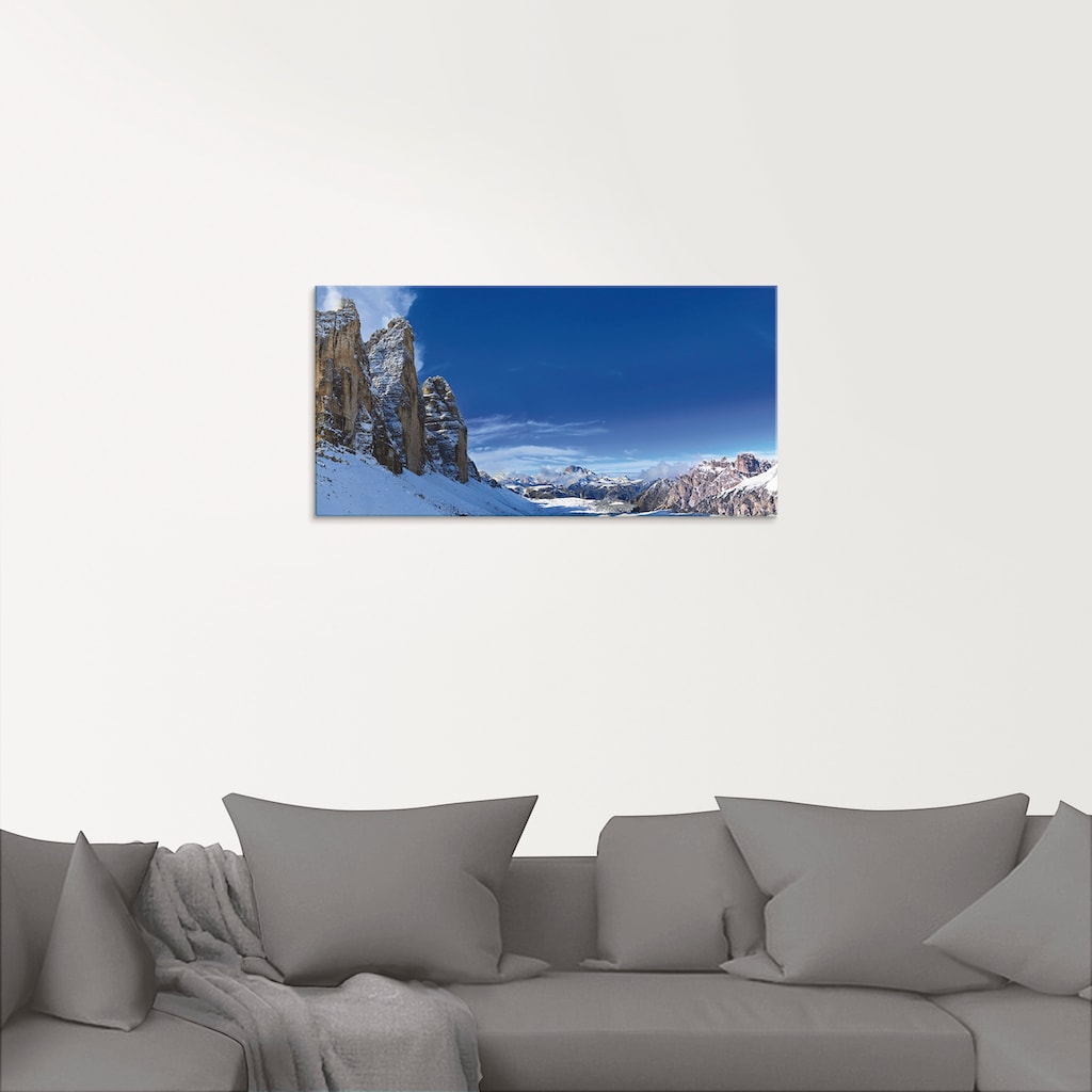 Artland Glasbild »Drei Zinnen Umrundung in den Dolomiten«, Himmel, (1 St.)