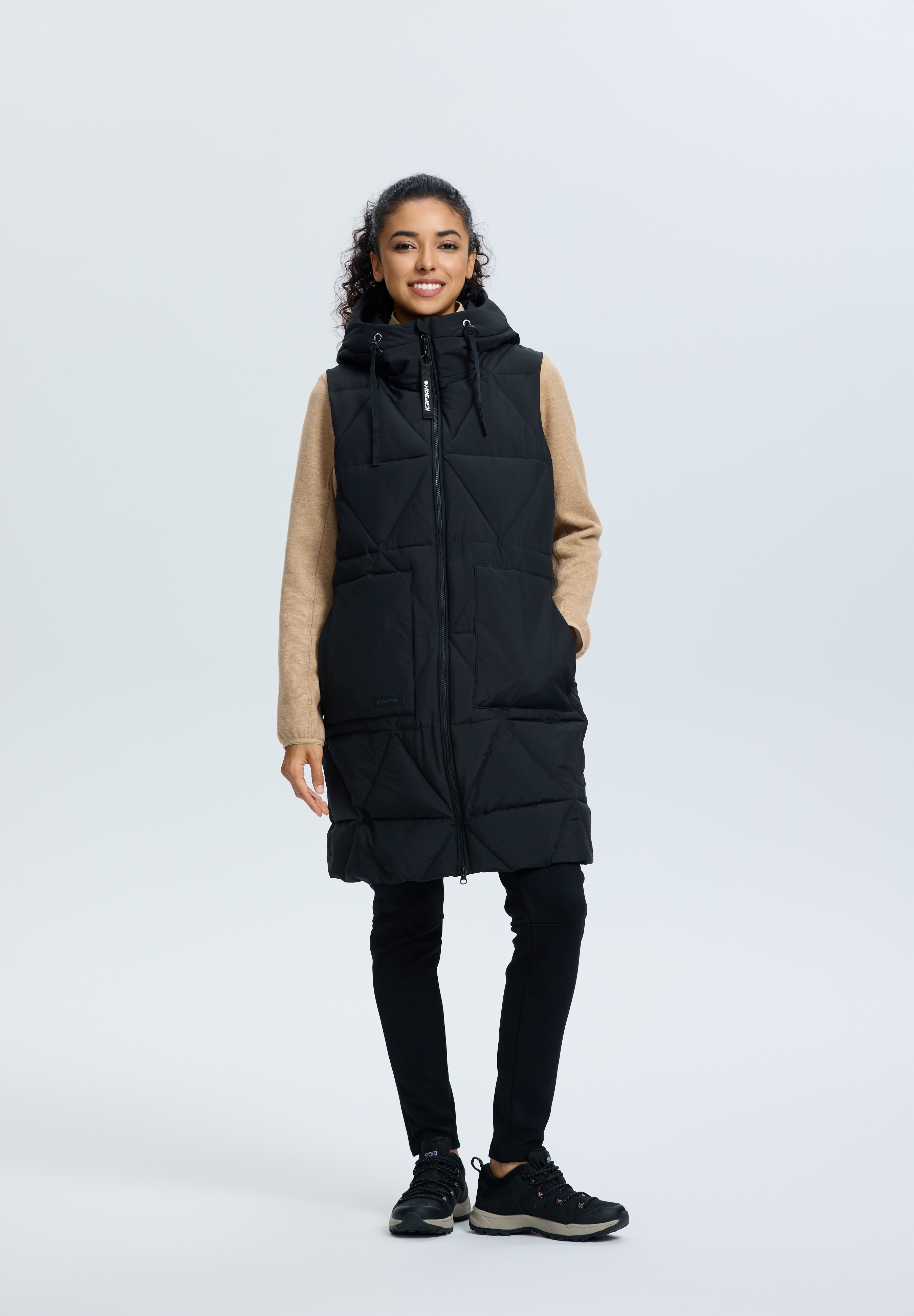 ICEPEAK Damen Steppweste "AGRIA", schwarz, Gr. 38, Obermaterial: 100% Polyester, Westen