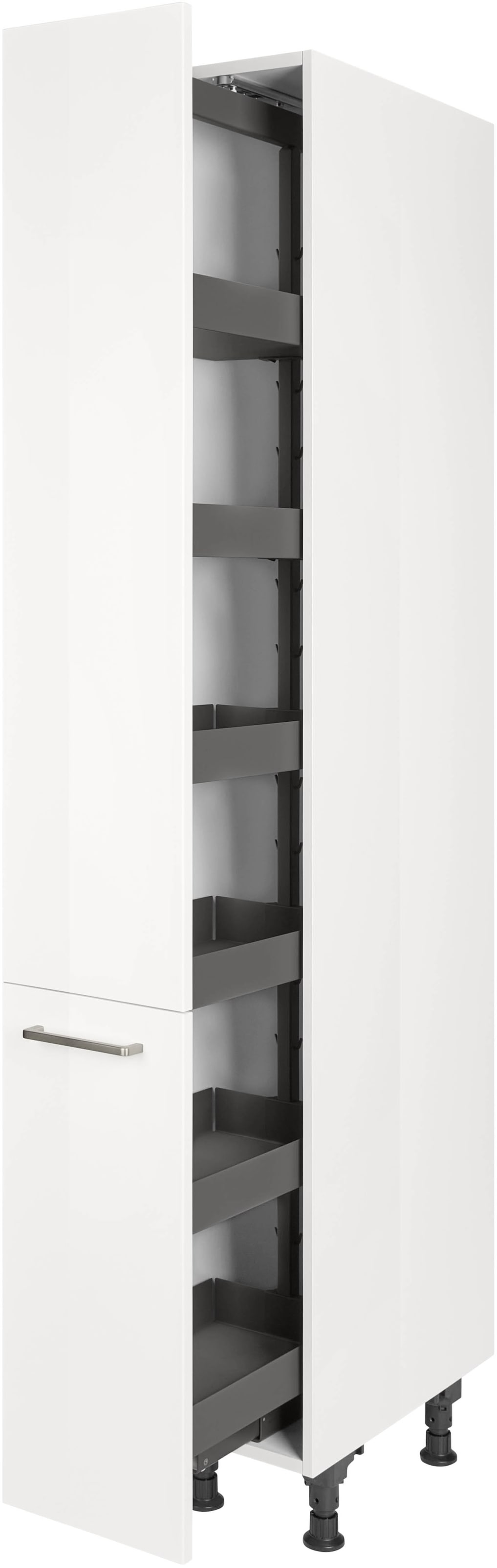 nobilia® Apothekerschrank »"Flash", mit 5 Einhängekörben, Breite 30 cm, Höhe 216,6 cm,«, vormontiert, Ein- und Auszugsdämpfung SoftStoppPro