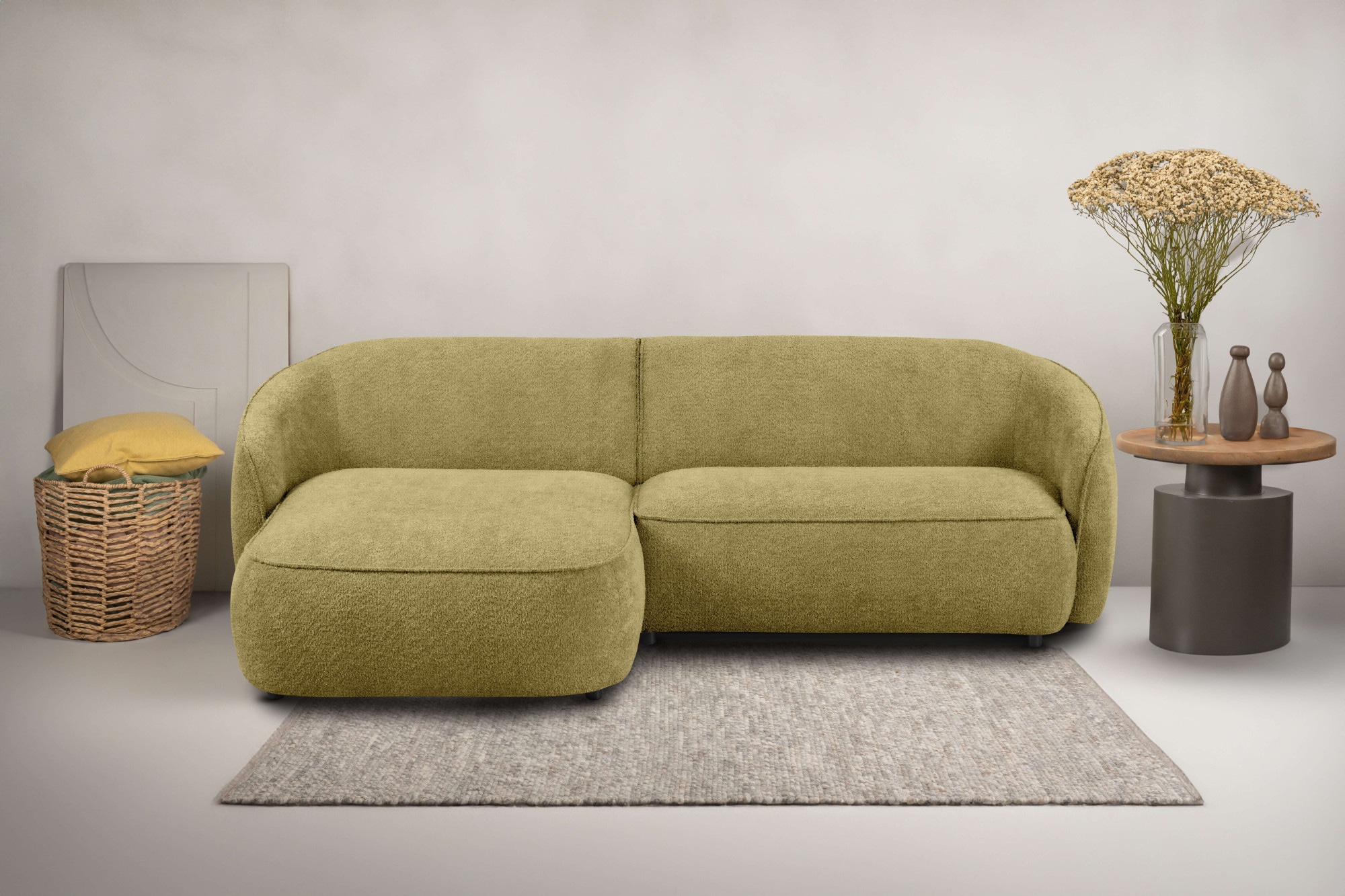 INOSIGN Ecksofa "Cosigo", Breite 246 cm, 2 Chenille-Stoffe zur Auswahl, mit günstig online kaufen