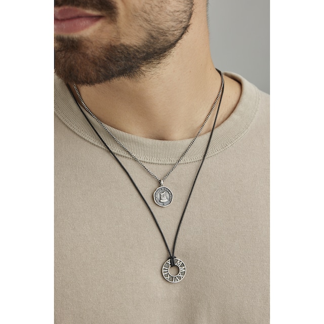 CAÏ Kette mit Anhänger »925/- Sterling Silber oxidiert Münze Spinell« ▷  bestellen | BAUR