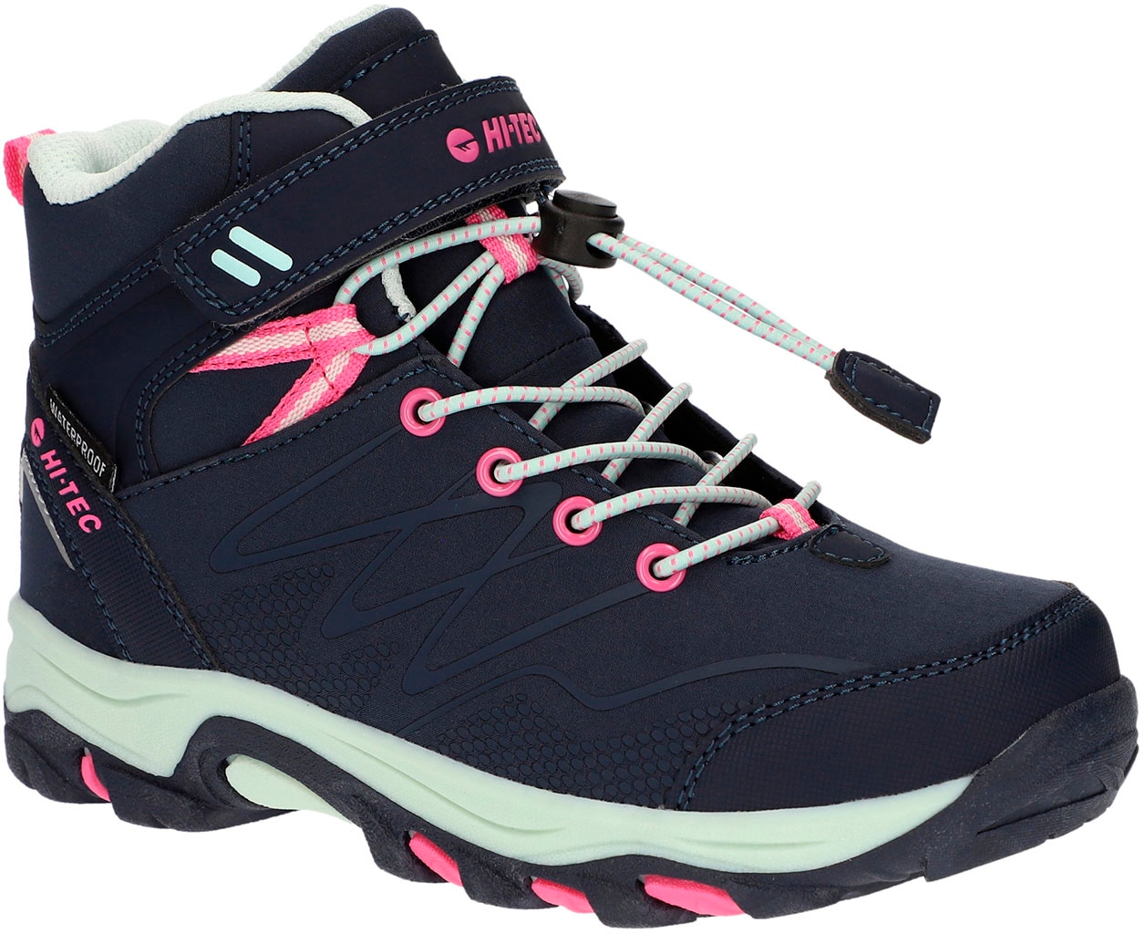 Outdoorschuh »Hi-Tec Blackout Mid Wp Jrg«, Klett-/Schnürkombination, wasserdicht