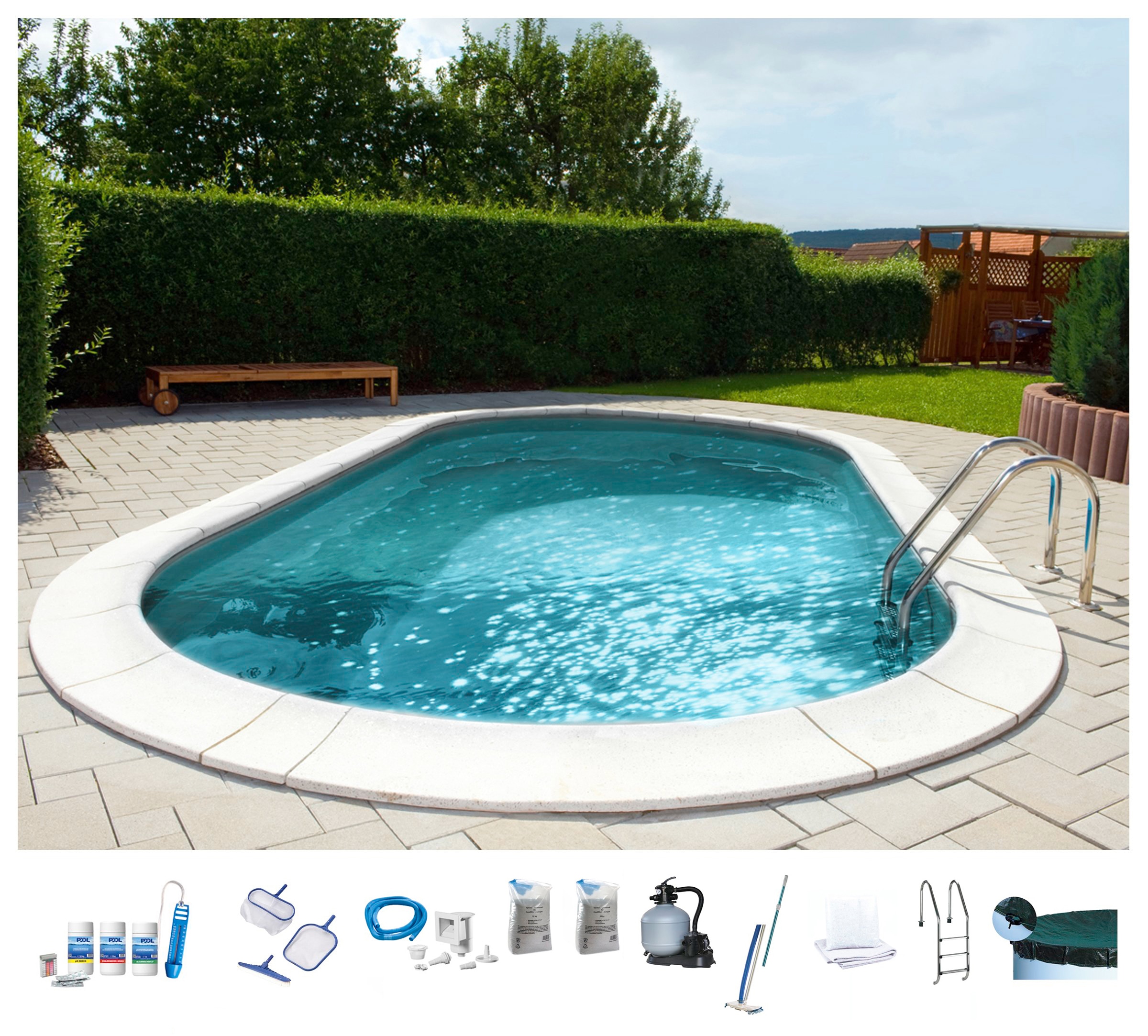 my POOL BWT Ovalpool "PREMIUM mit grauer Innenfolie" Höhe 150 cm, in versch günstig online kaufen