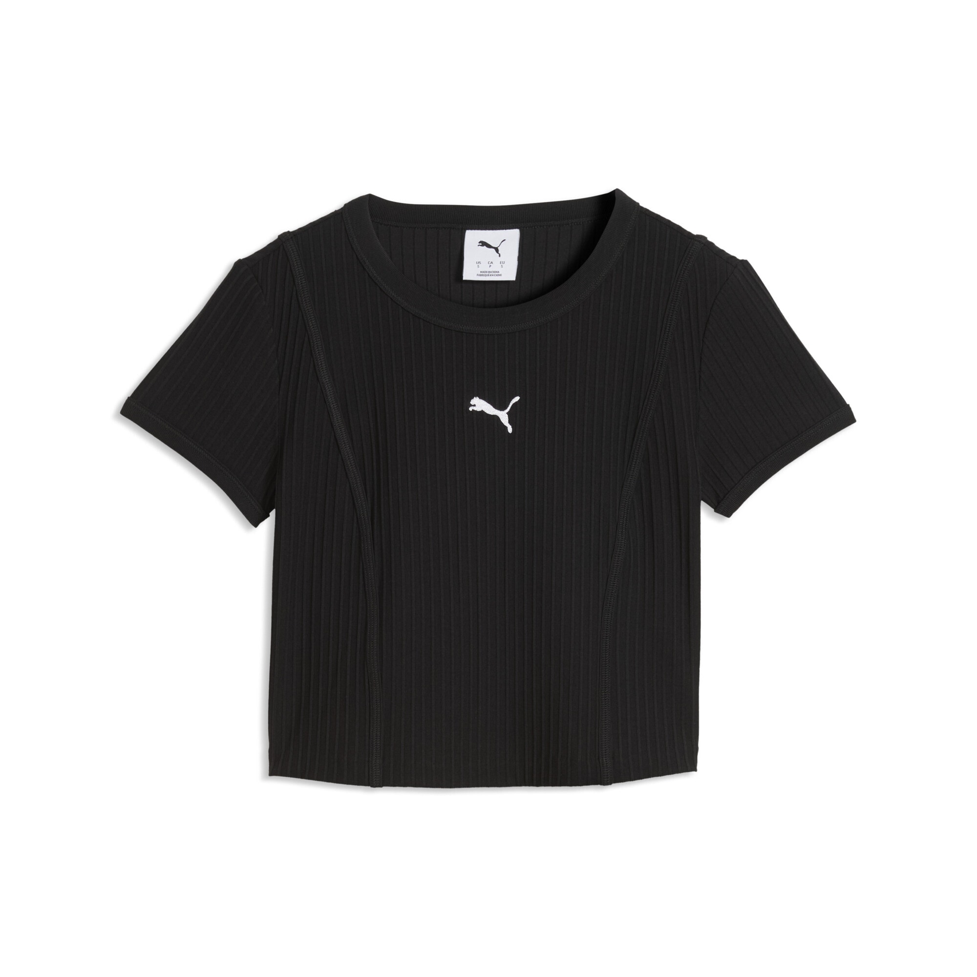 PUMA T-Shirt "Essentials Geripptes T-Shirt Damen"
