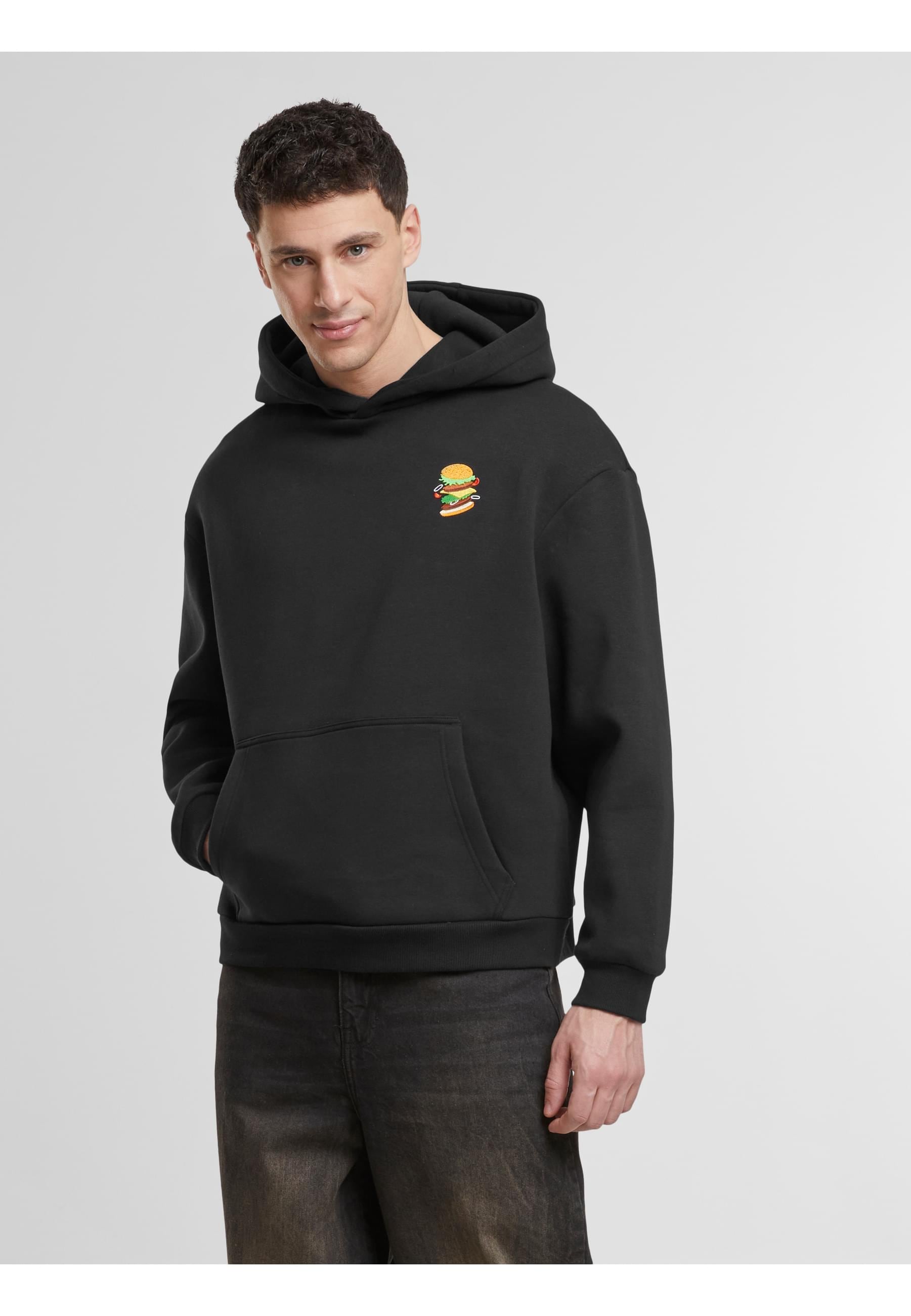 MisterTee Kapuzensweatshirt »MisterTee Burger EMB Fluffy Hoody«, 1 Stk.
