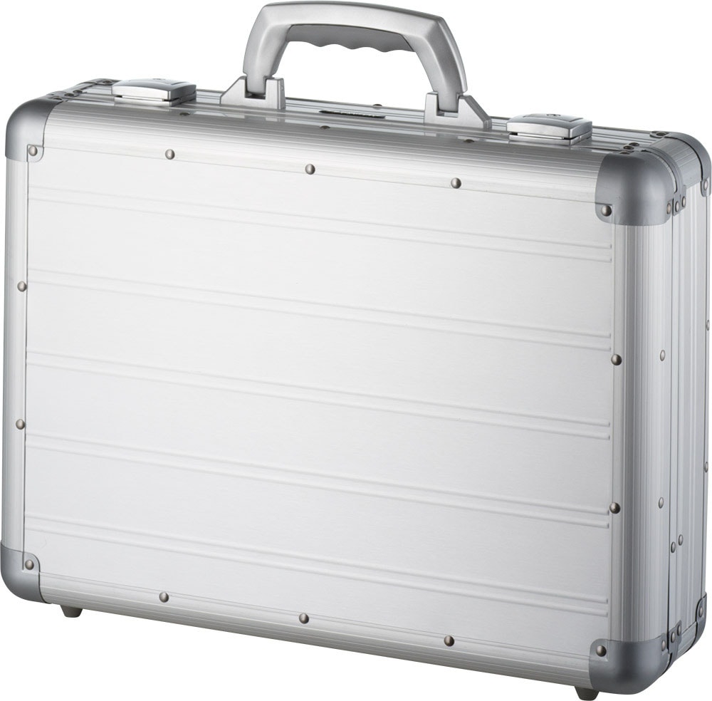 fixbag Business-Koffer "Aluminiumkoffer Attaché, silberfarben matt", 0 St. Rollen, mit Laptopfach