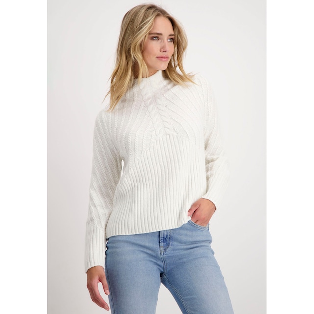 Monari Stehkragenpullover »Pullover Zopfmix«, mit Zopfmuster und  Rippstruktur online bestellen | BAUR