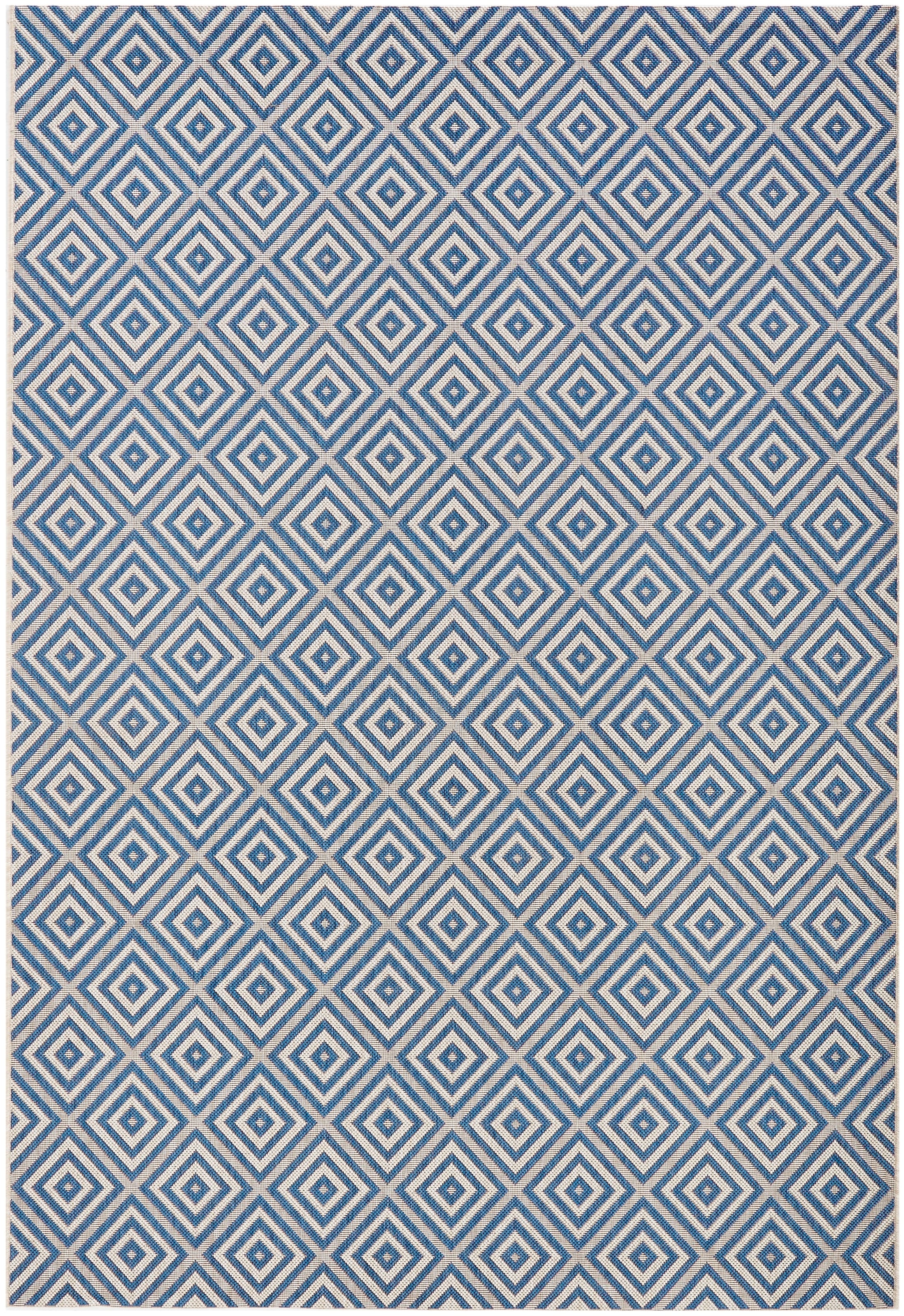 NORTHRUGS Teppich »Karo«, rechteckig, 8 mm Höhe, In- & Outdoor, Läufer, Wetterfest, Raute, Balkon, Garten, Flur
