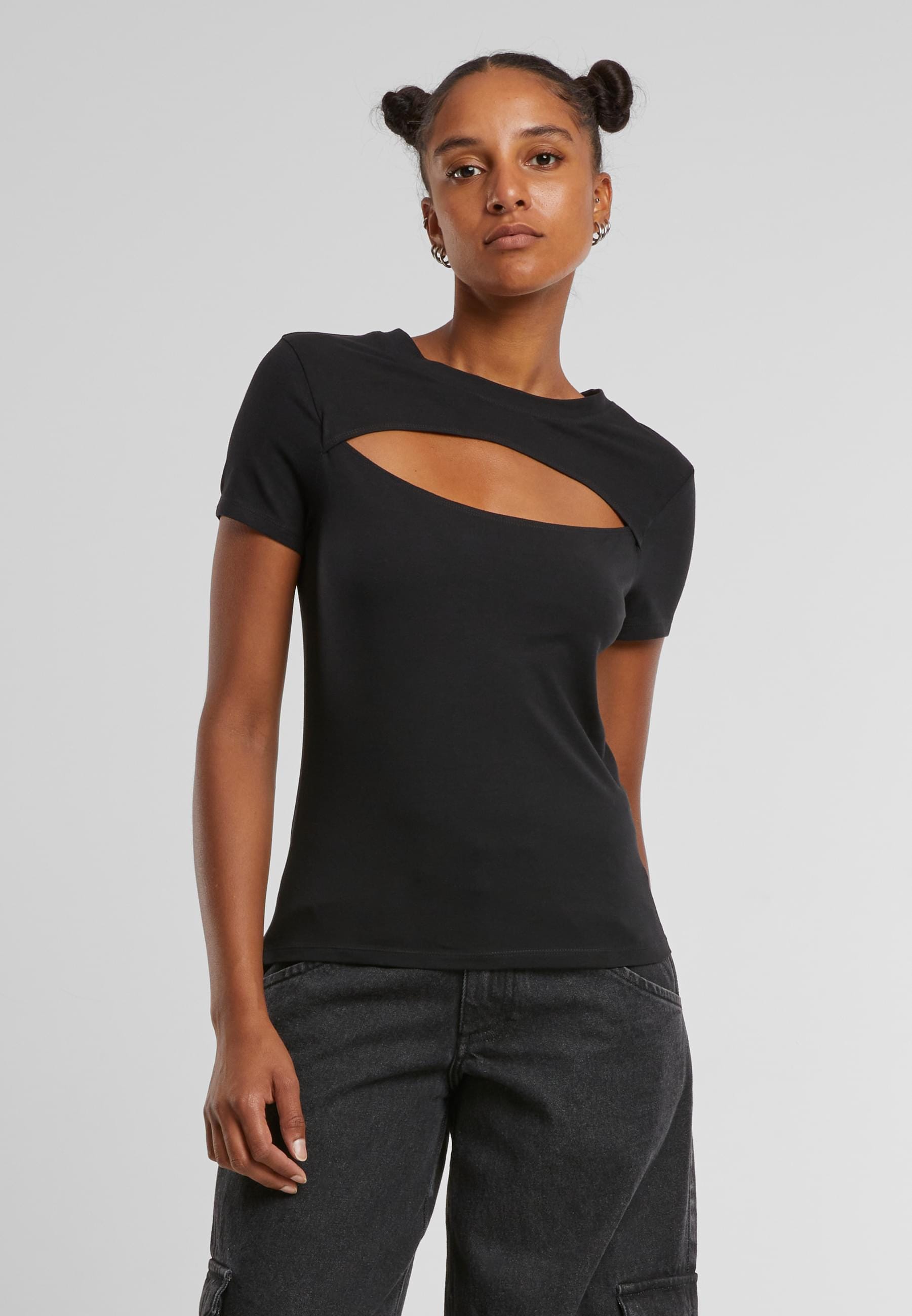URBAN CLASSICS T-Shirt »Urban Classics Ladies Short Cut Out Tee«, (1 tlg.)