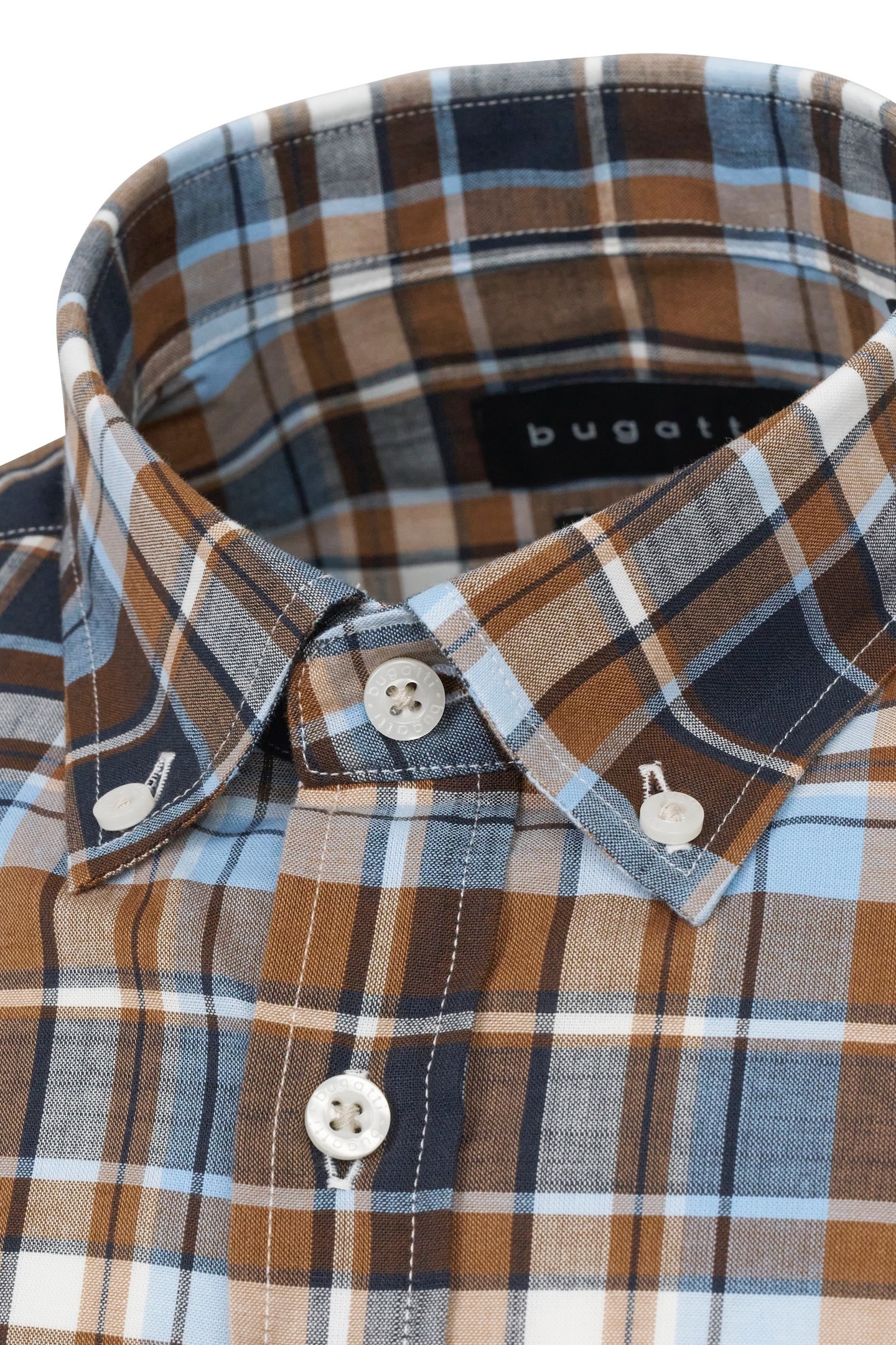 bugatti Kurzarmhemd, mit Karo-Muster