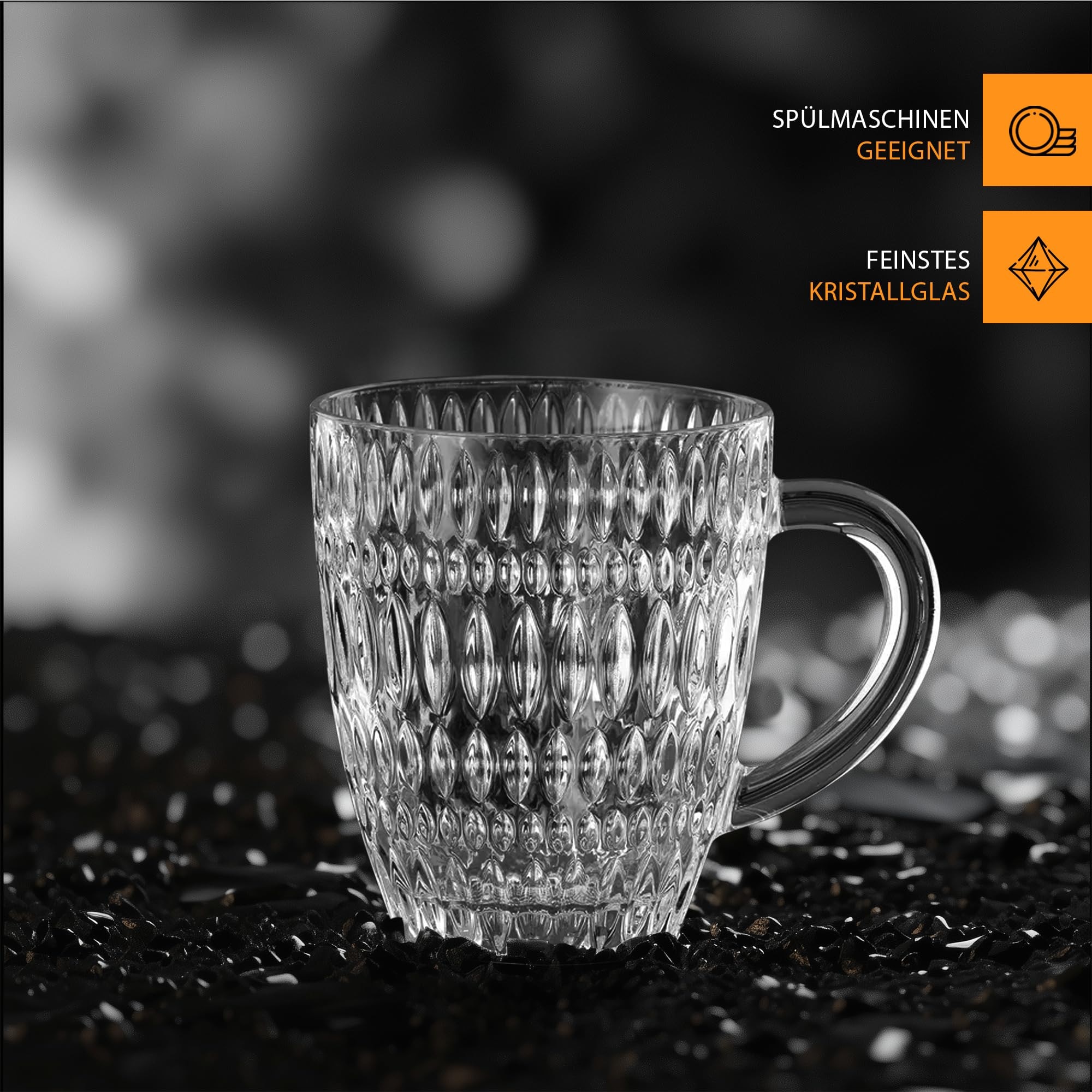 Nachtmann Becher »Kaffeebecher Ethno Barista 392 ml 2er Set transparent«