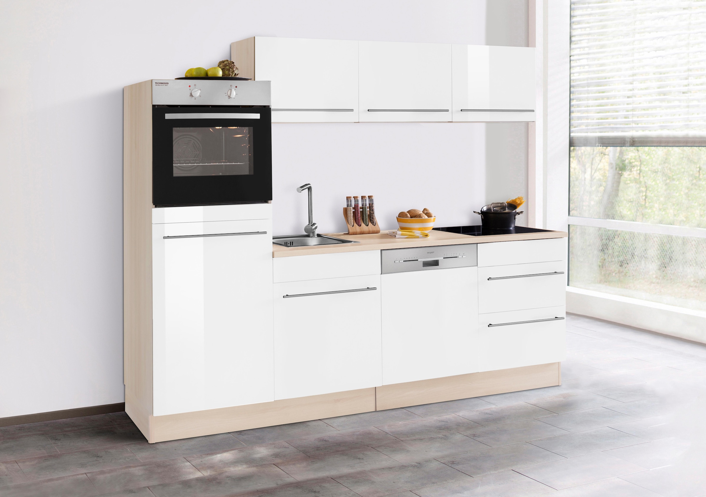 OPTIFIT Küche »Bern«, Breite 240 cm, mit E-Geräten, Stärke der Arbeitsplatte wählbar