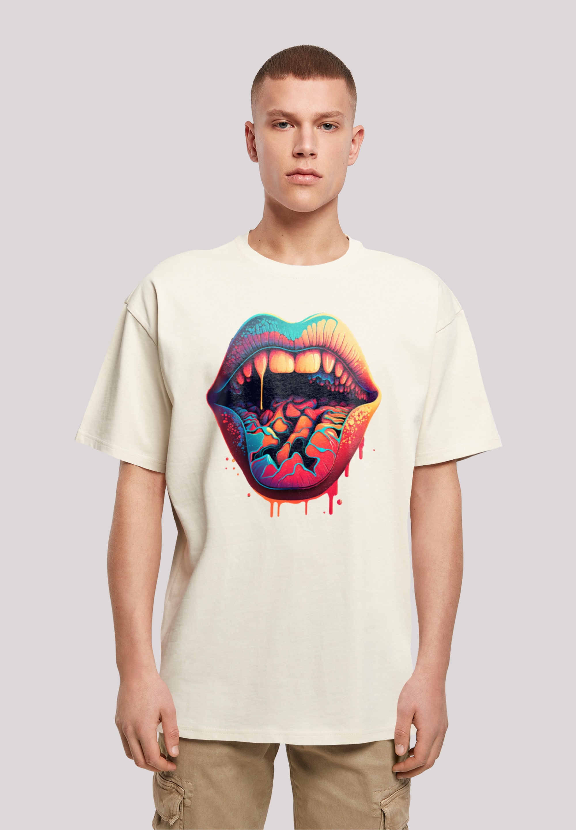 F4NT4STIC T-Shirt "Drooling Lips OVERSIZE TEE", Print günstig online kaufen