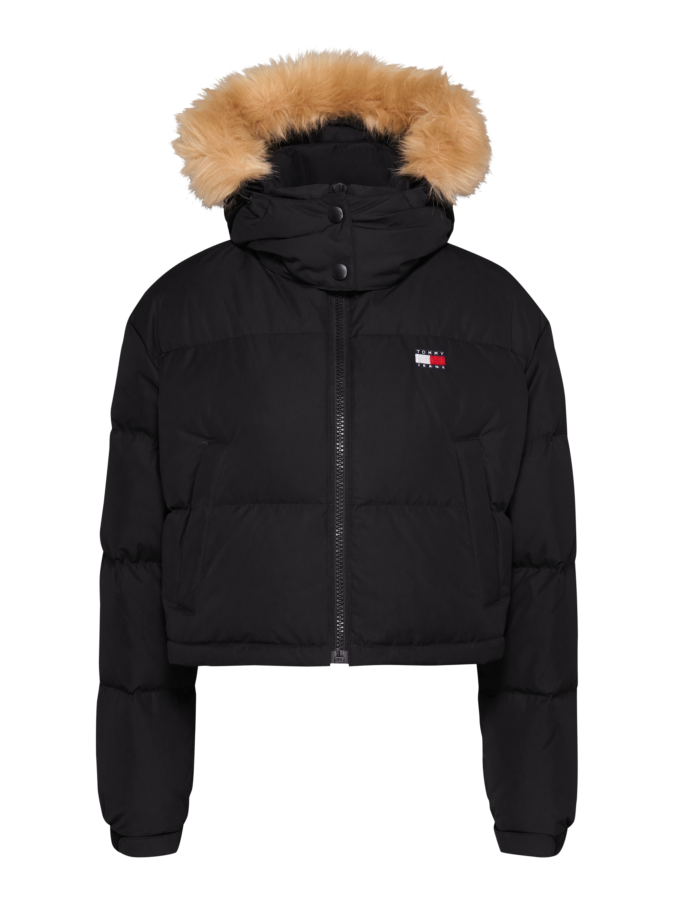 Tommy Jeans Steppjacke "TJW CRP ALASKA FAUX FUR HOOD", mit Kapuze, mit Fellimitat