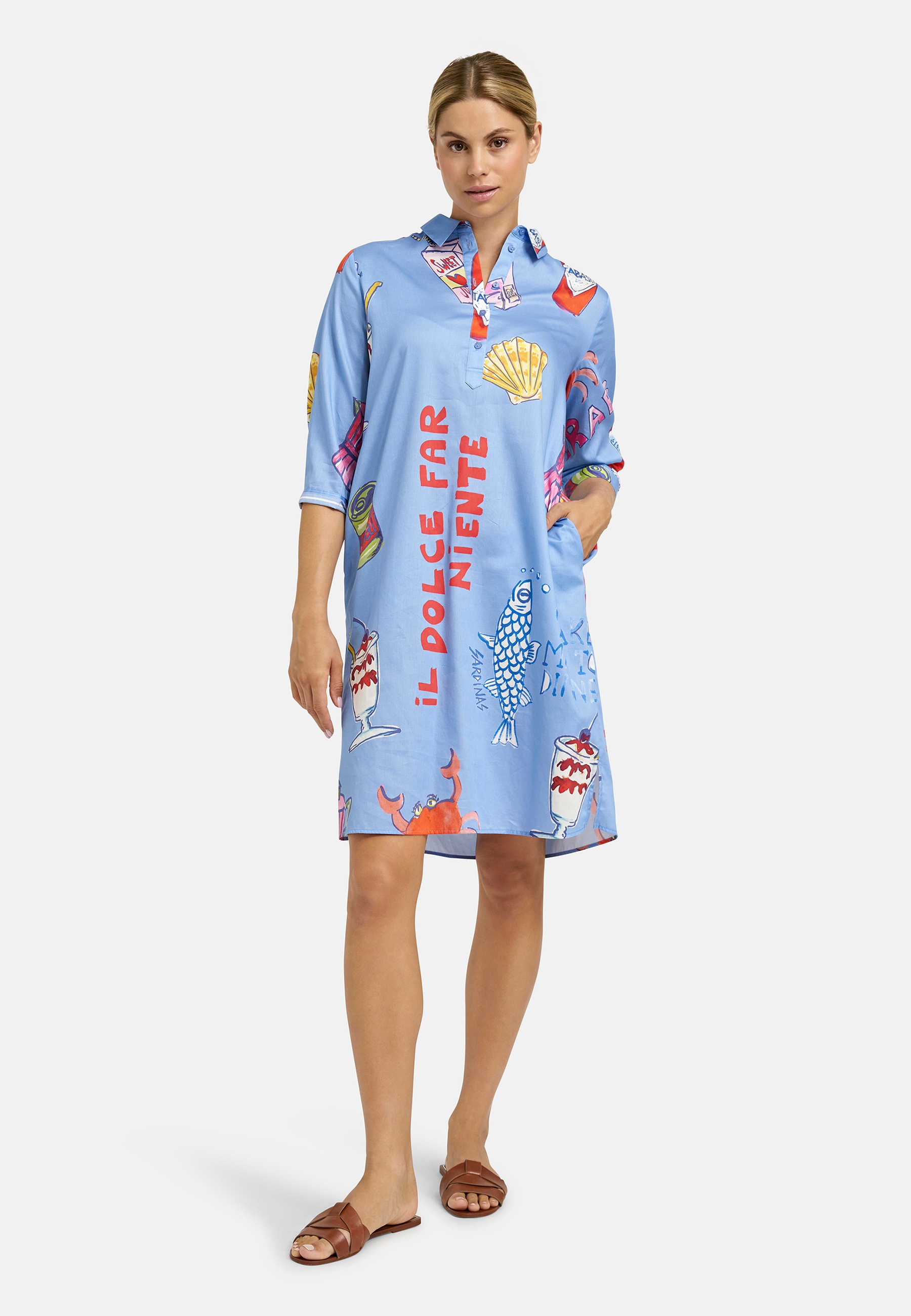 Milano Italy Sommerkleid Eingrifftaschen mit Taschen