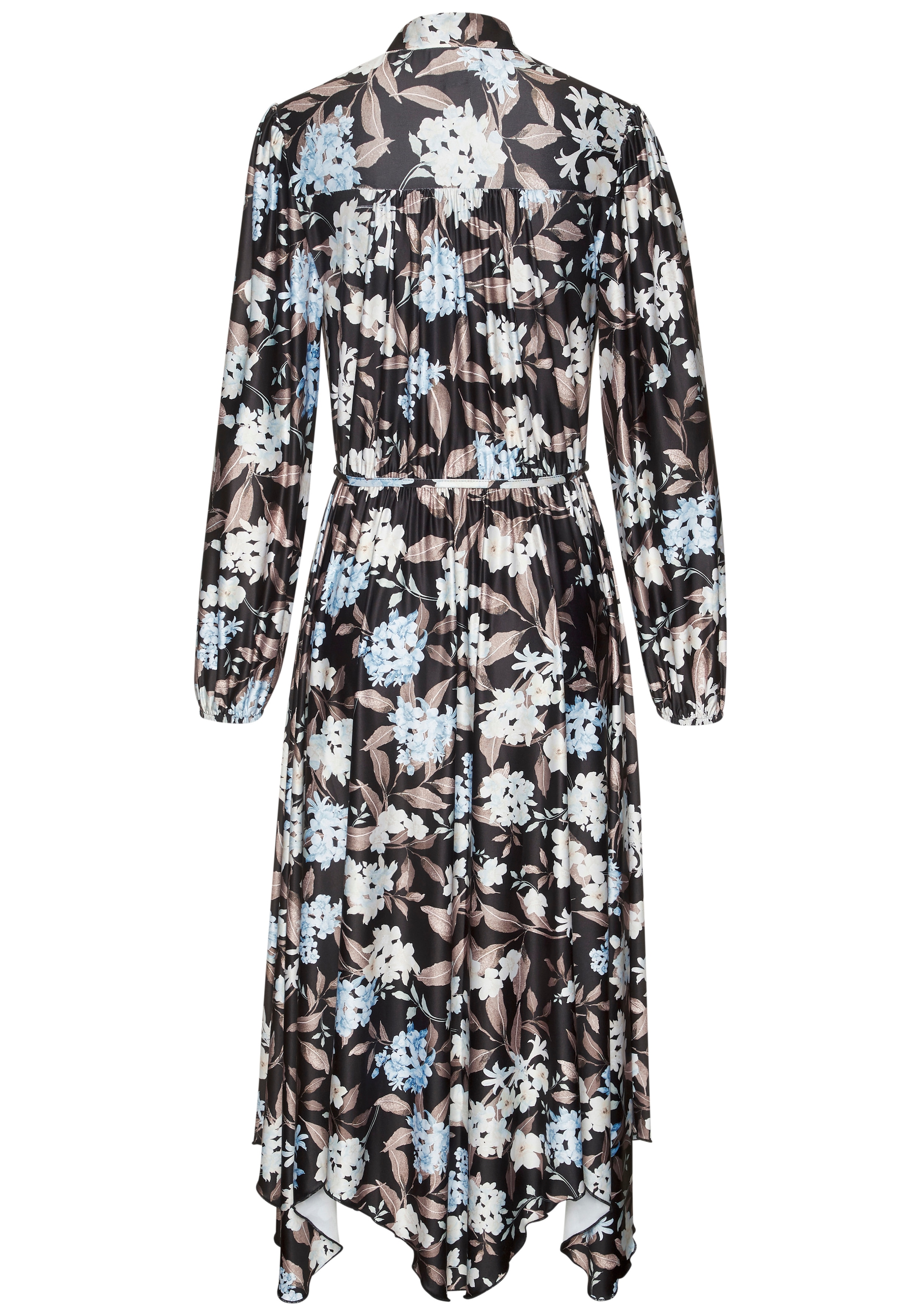 LASCANA Midikleid mit Bindegürtel,  Ohne Taschen aus bügelfreier Qualität