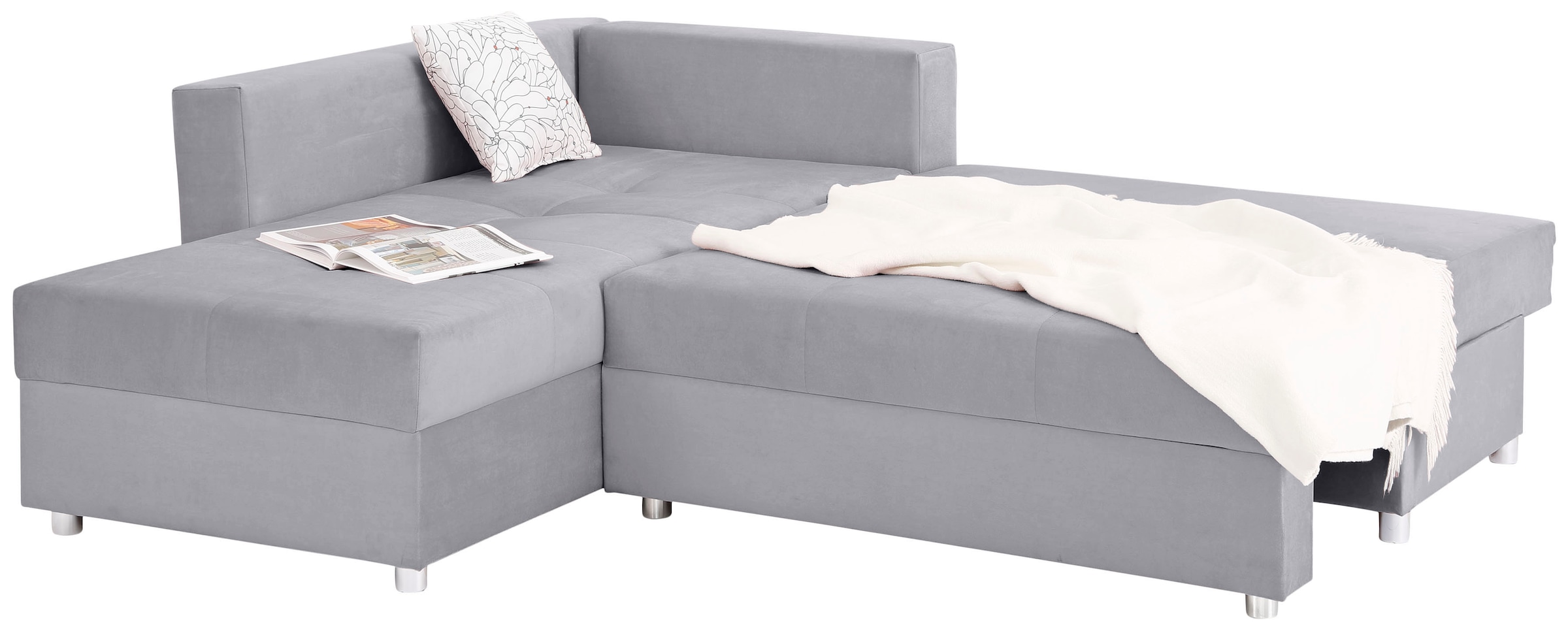 Home affaire Ecksofa »Italia L-Form«, mit Bettfunktion und Bettkasten, Federkern-Polsterung