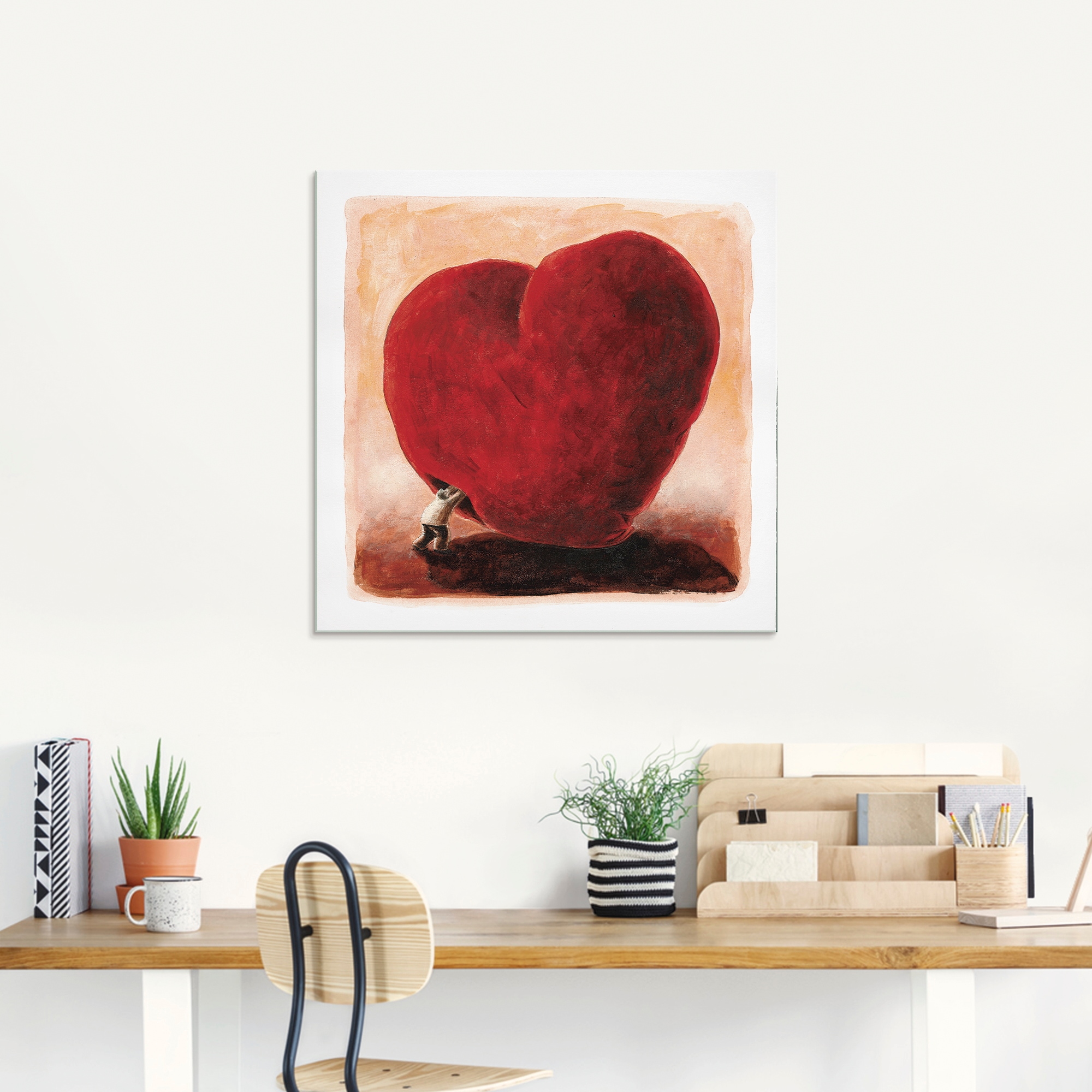 Artland Glasbild »Weiches Herz«, Herzen, (1 St.), in verschiedenen Größen  bestellen | BAUR