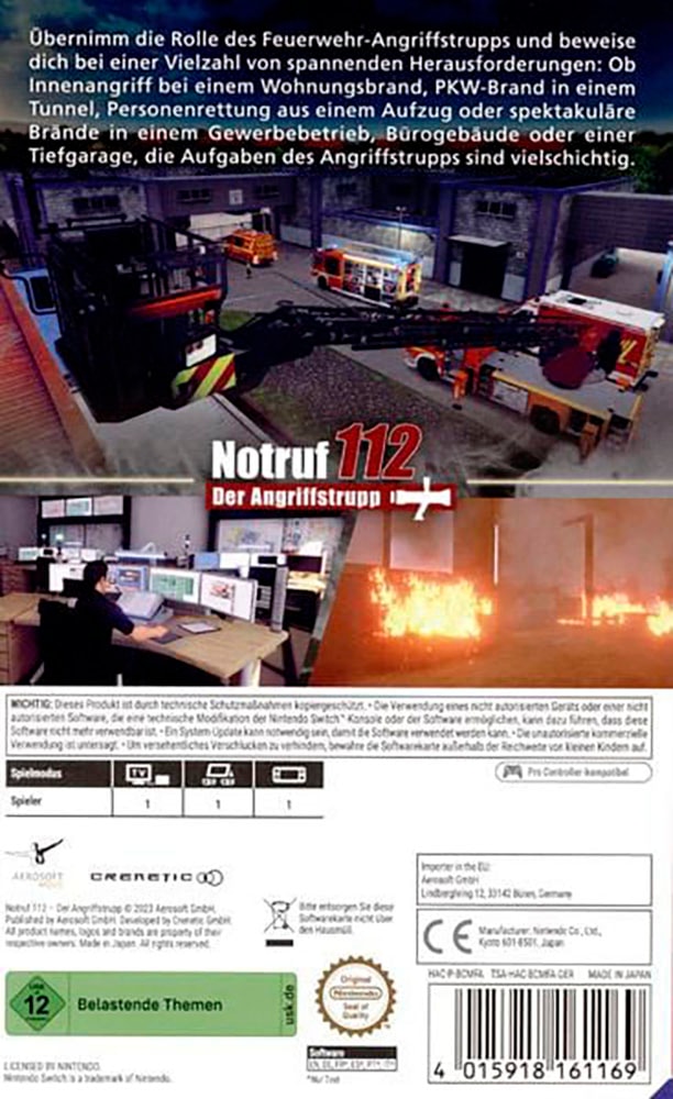 NBG Spielesoftware »Notruf 112 - Der Angriffstrupp«, Nintendo Switch