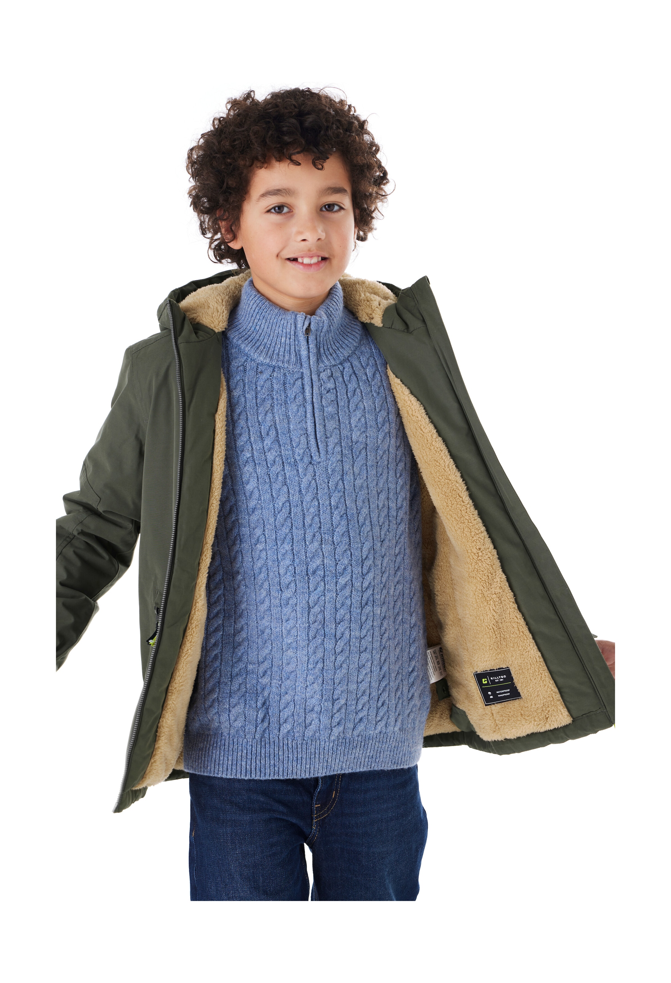 Killtec Funktionsjacke »KOW 377 BYS JCKT«, Wasserdichte Funktionsjacke mit Kapuze, warmem Futter und Kinnschutz