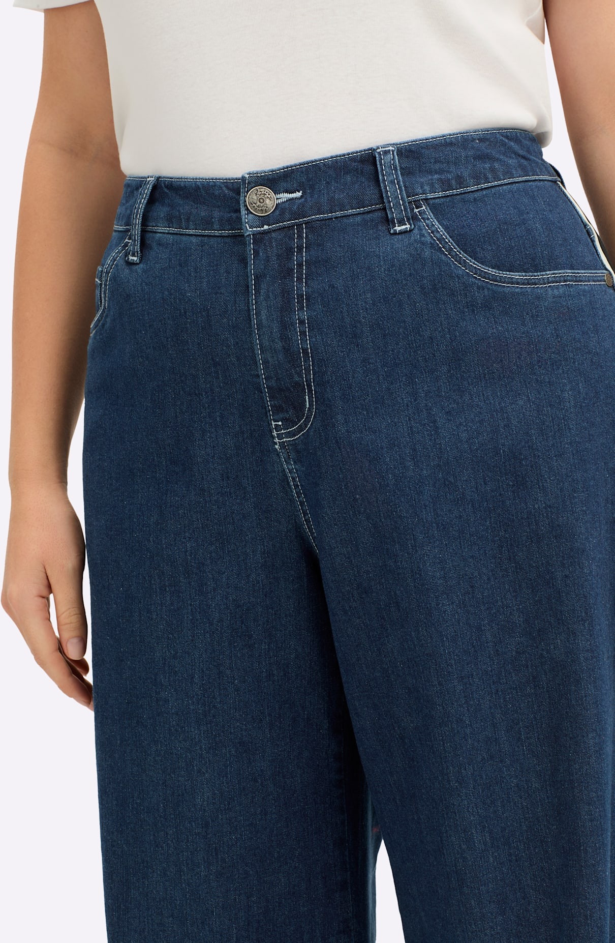 Bequeme Jeans SHEEGO, Damen, Gr. 40, Normalgrößen, blau, stone, washed, 99% Baumwolle, 1% Elasthan, unifarben, lang, Jeans 3