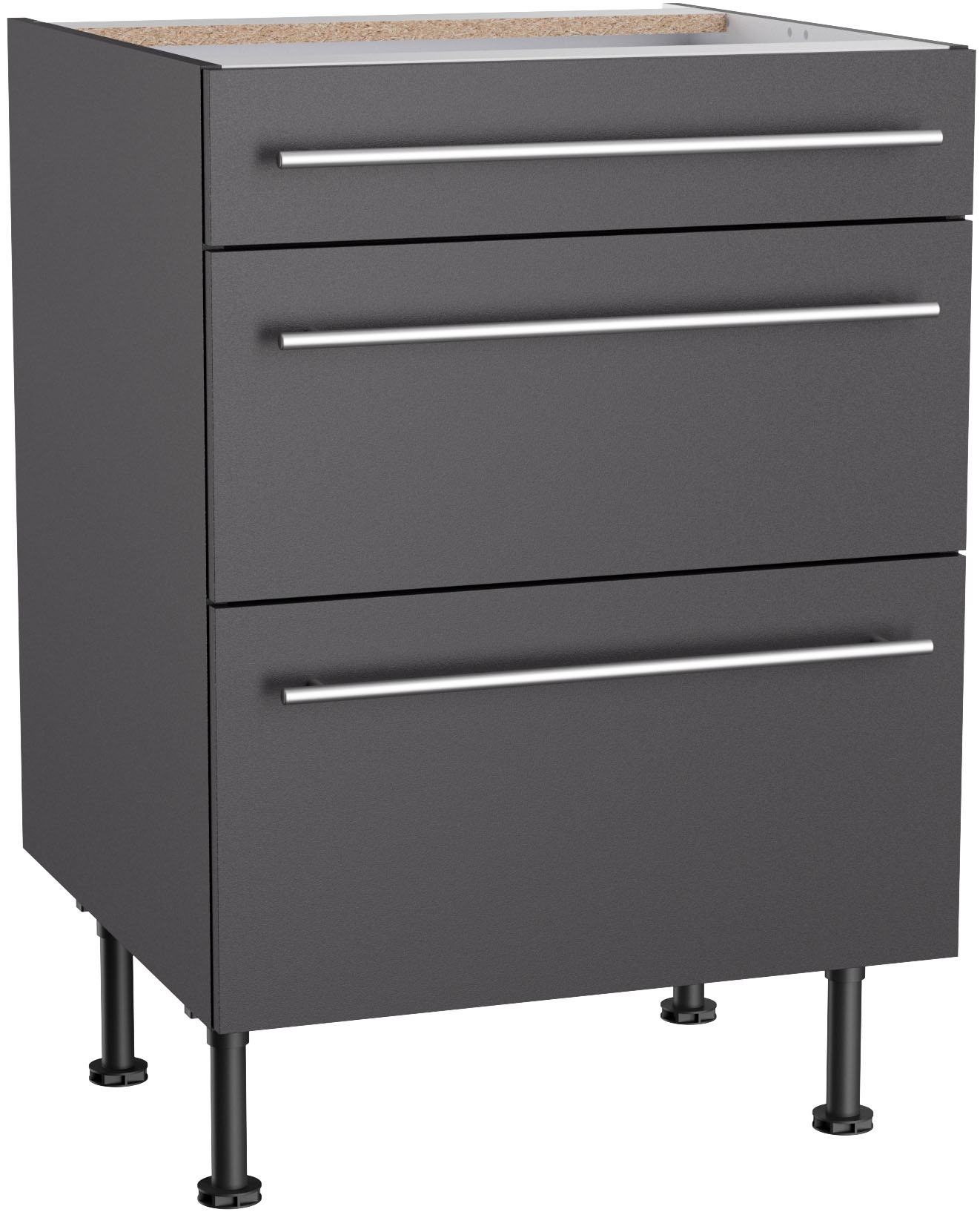 KOCHSTATION Unterschrank "KS-Bern2" Breite 60 cm, 1 Schubkasten, 2 Auszüge